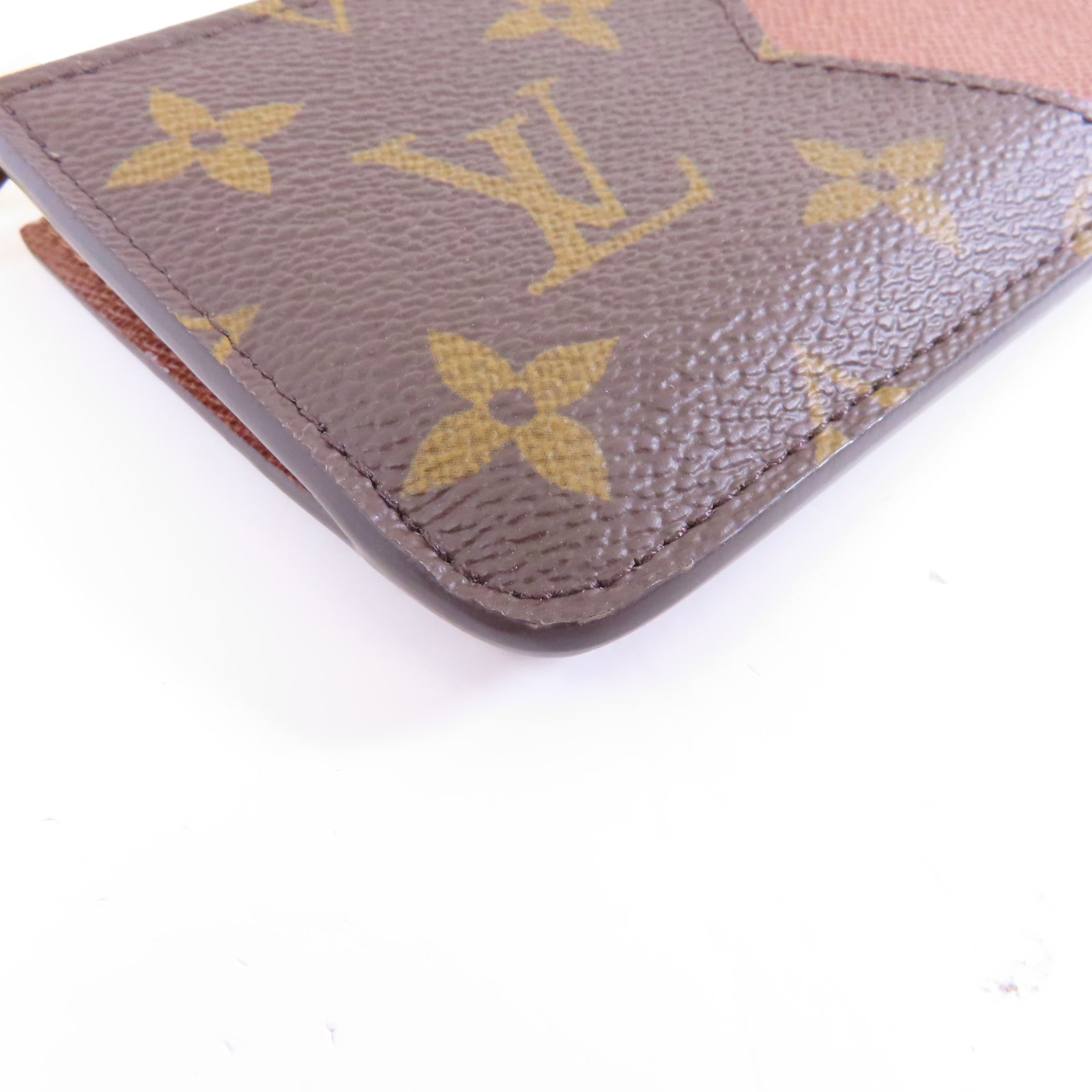 LOUIS VUITTON Monogram Romy Card Case金扣卡片套啡色