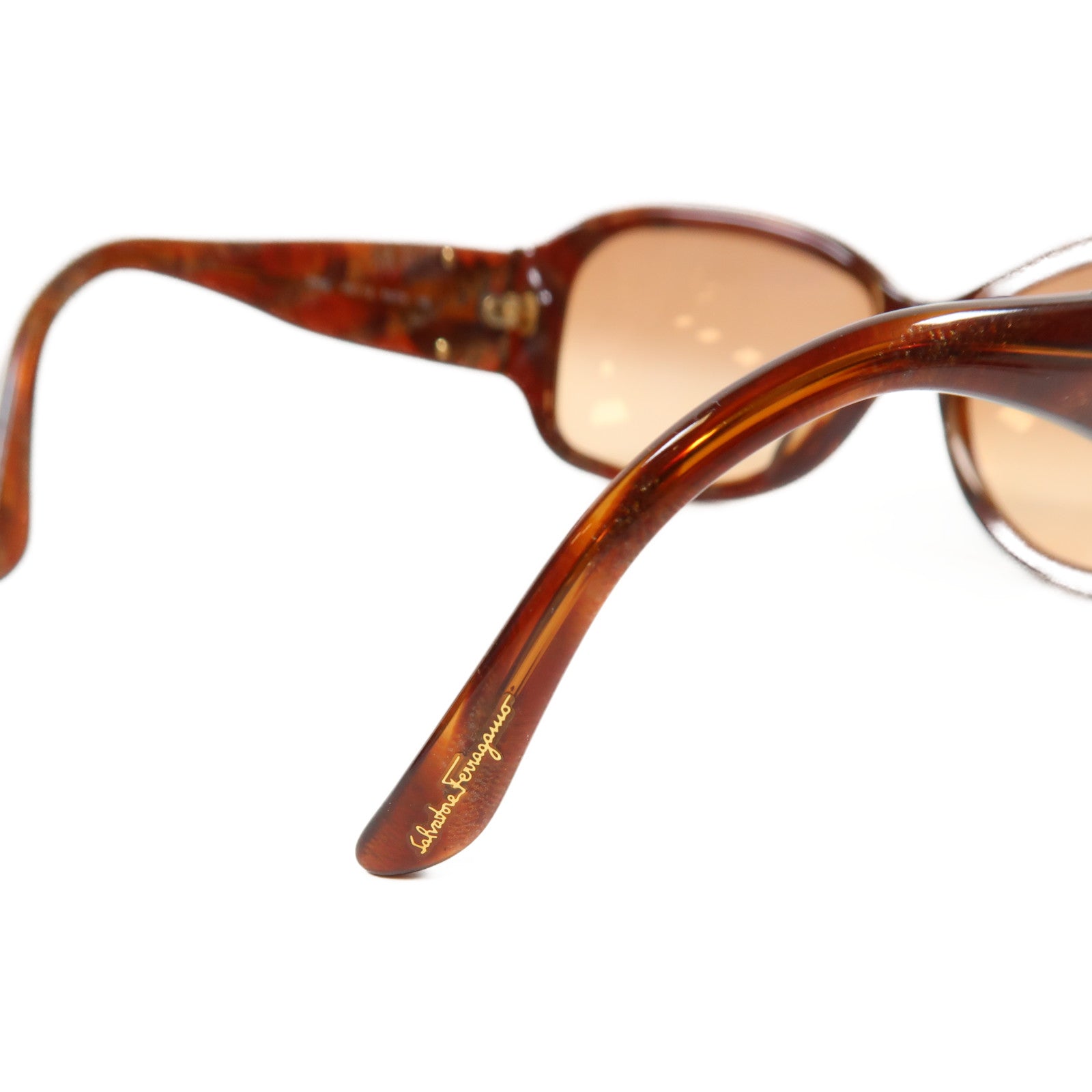 Salvatore Ferragamo 【激減優惠】PVC Sunglasses金扣太陽眼鏡啡色