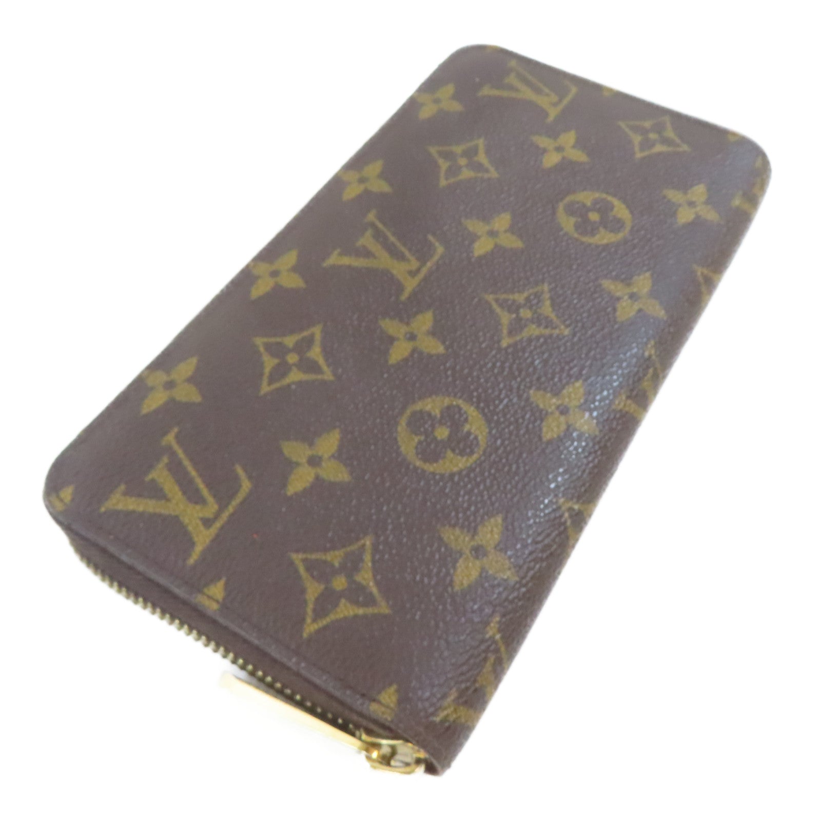 LOUIS VUITTON Monogram Zipper Long Wallet金扣長錢包啡色