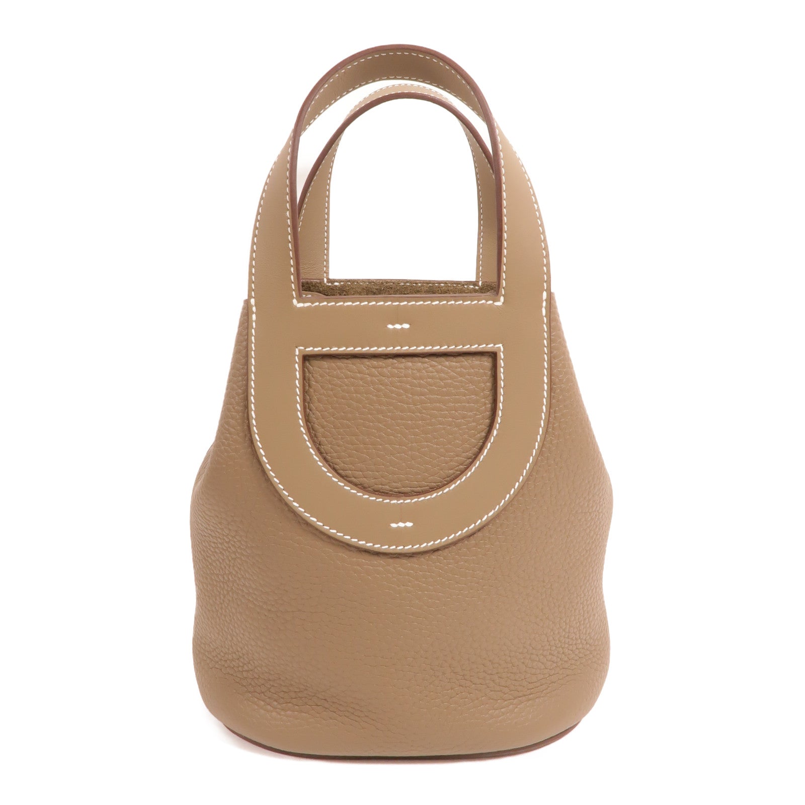 HERMES Clemence皮革In The Loop 18手挽袋Etoupe