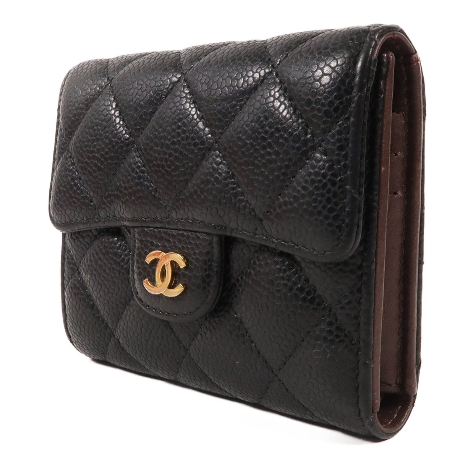 CHANEL 牛皮皮革Wallet金扣錢包