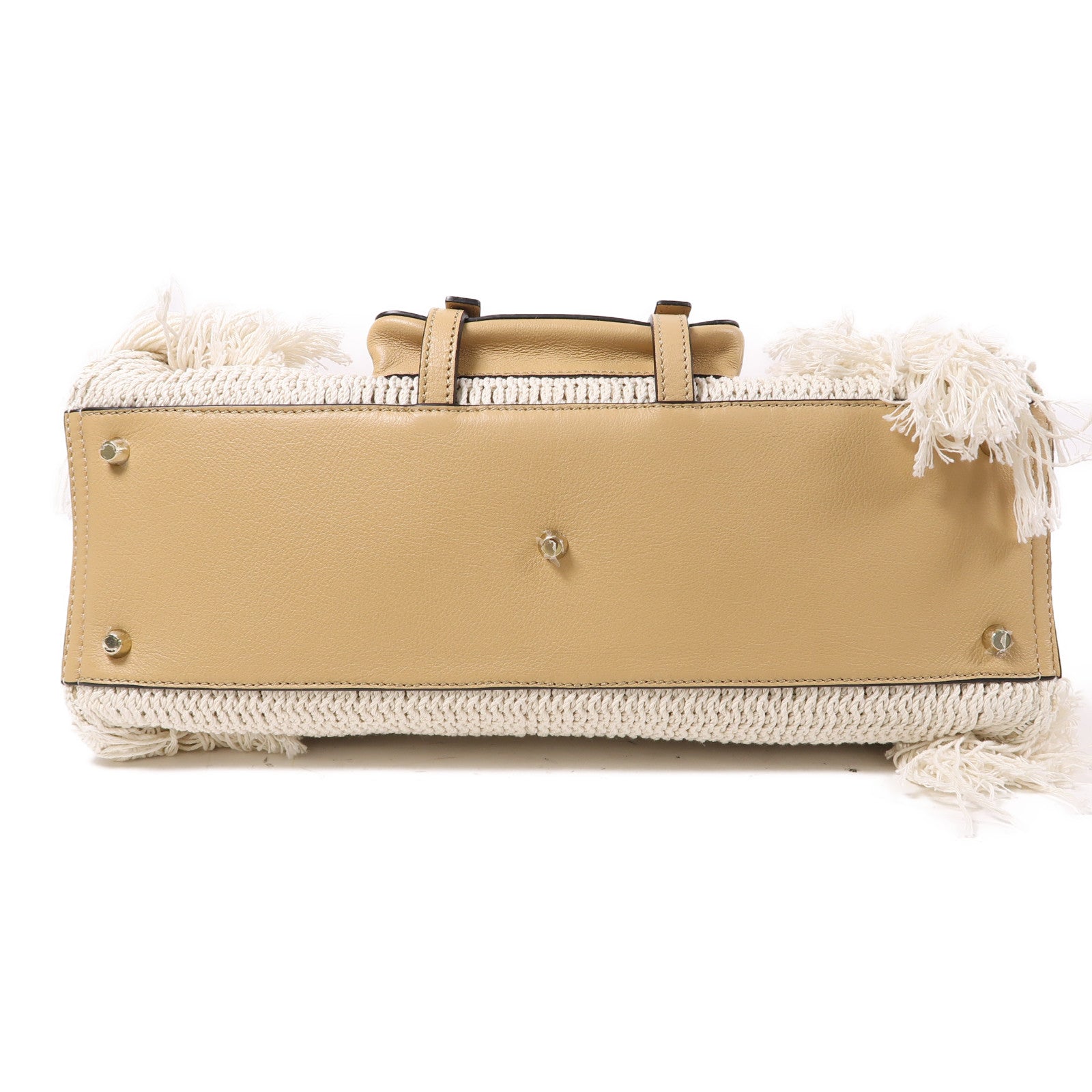 Chloe 【激減優惠】皮革/棉質/聚酯纖維Edith Fringe金扣Edith Fringe白色/啡色