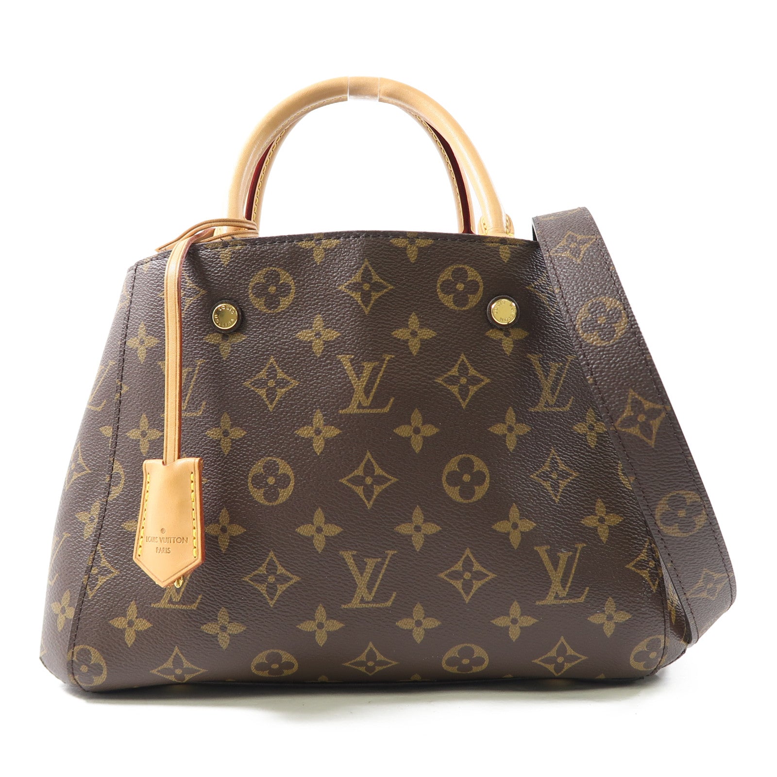 LOUIS VUITTON Monogram Montaigne金扣手挽肩背兩用袋啡色