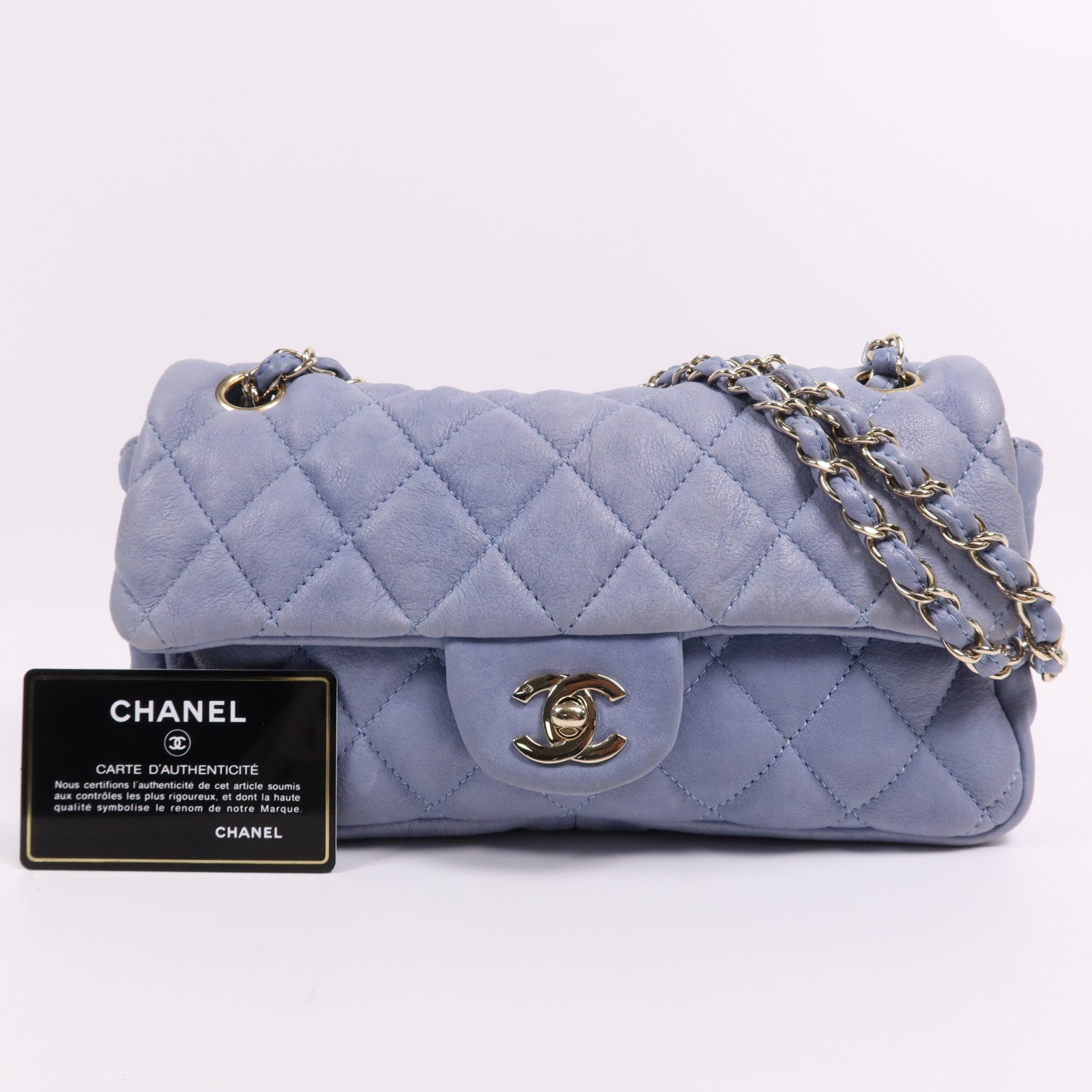 CHANEL 羊皮皮革Chain Shoulder Bag金扣鏈帶肩背袋