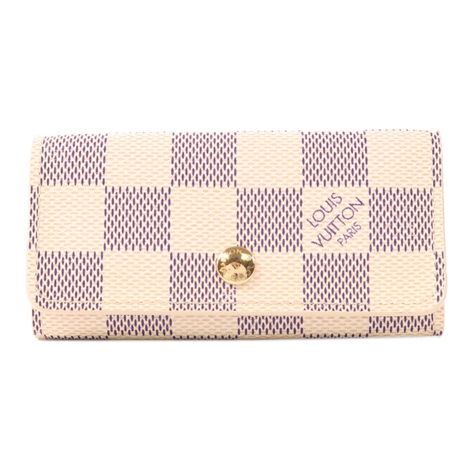 LOUIS VUITTON Damier Azur Key Holder金扣鑰匙套
