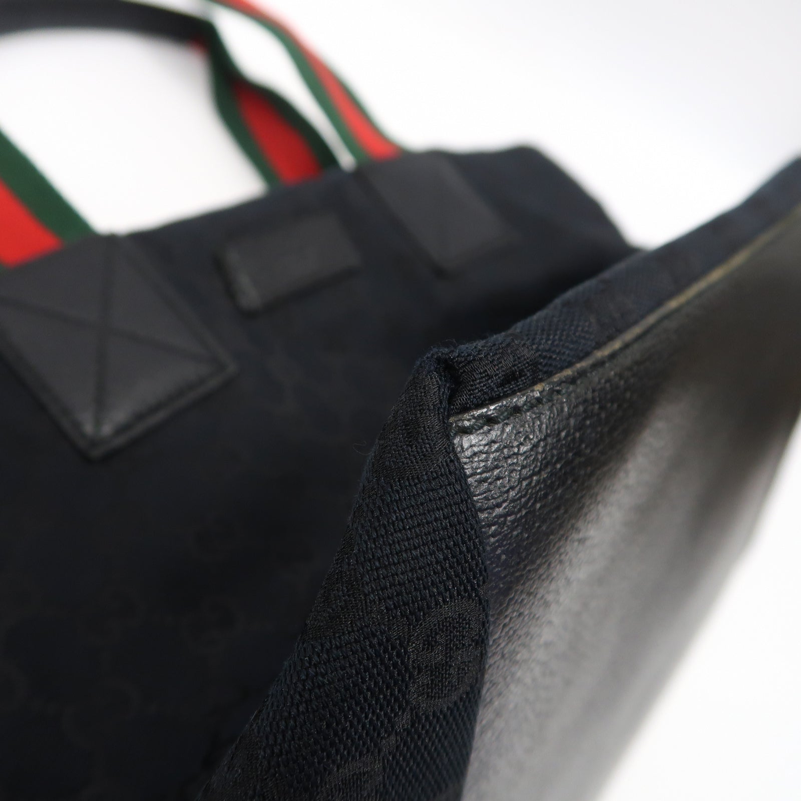 GUCCI 帆布Shoulder Bag銀扣肩背袋黑色