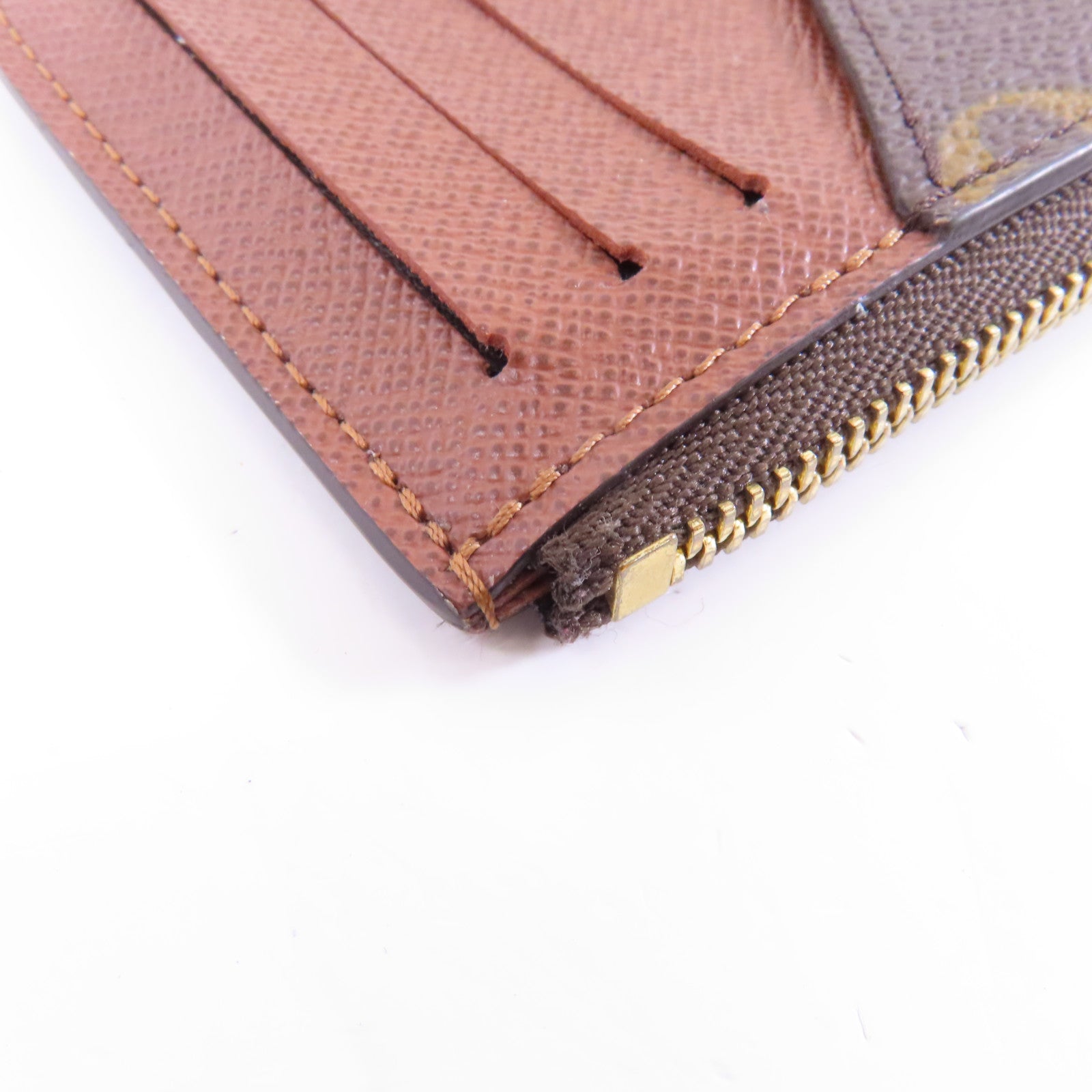 LOUIS VUITTON Monogram Romy Card Case金扣卡片套啡色