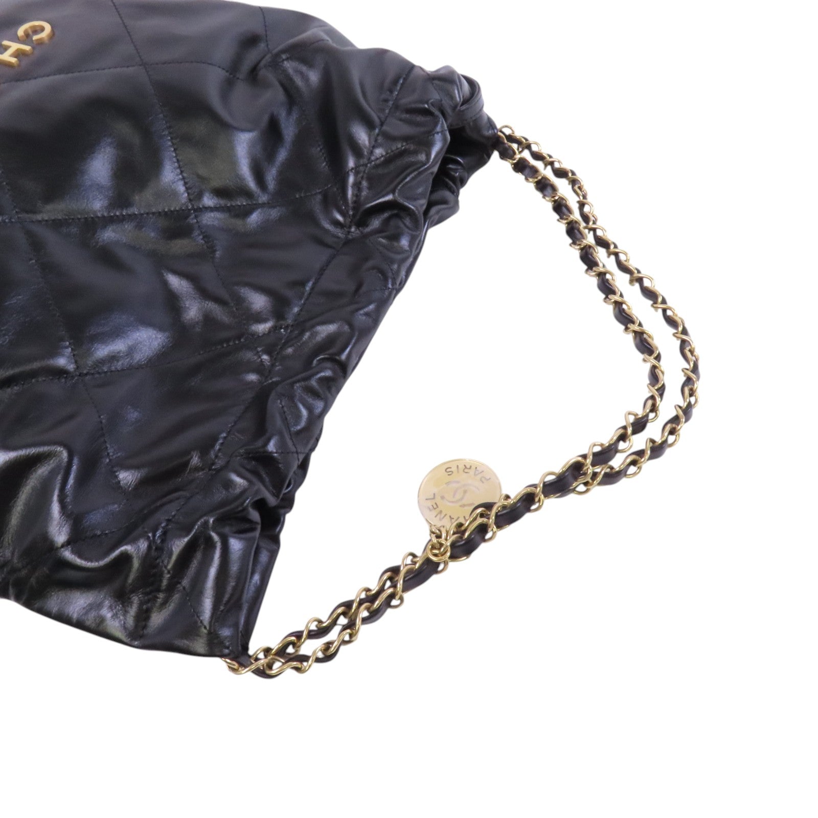 CHANEL 羊皮皮革Chanel 22 Medium金扣鏈帶肩背袋