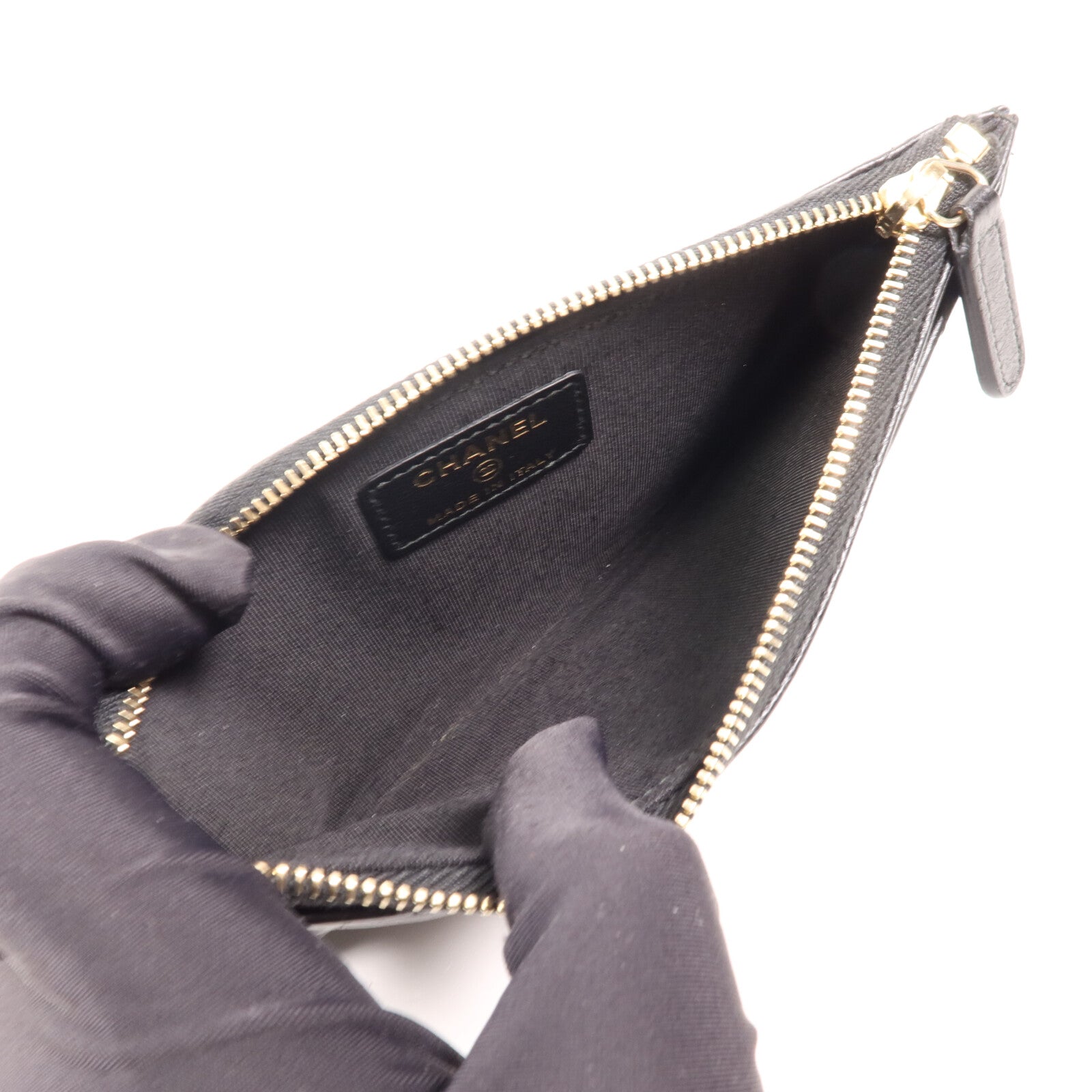 CHANEL 牛皮皮革Card Holder金扣卡片套