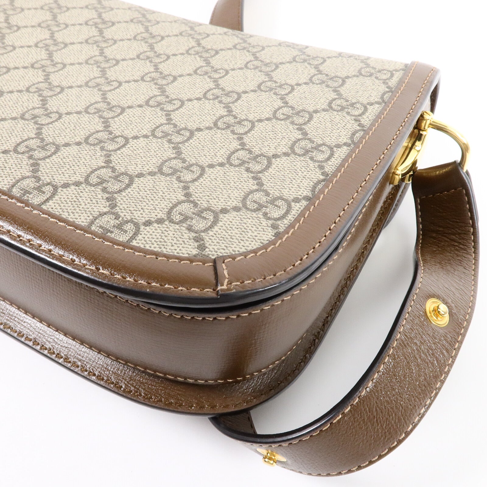 GUCCI 塗層帆布Horsebit 1955肩背袋
