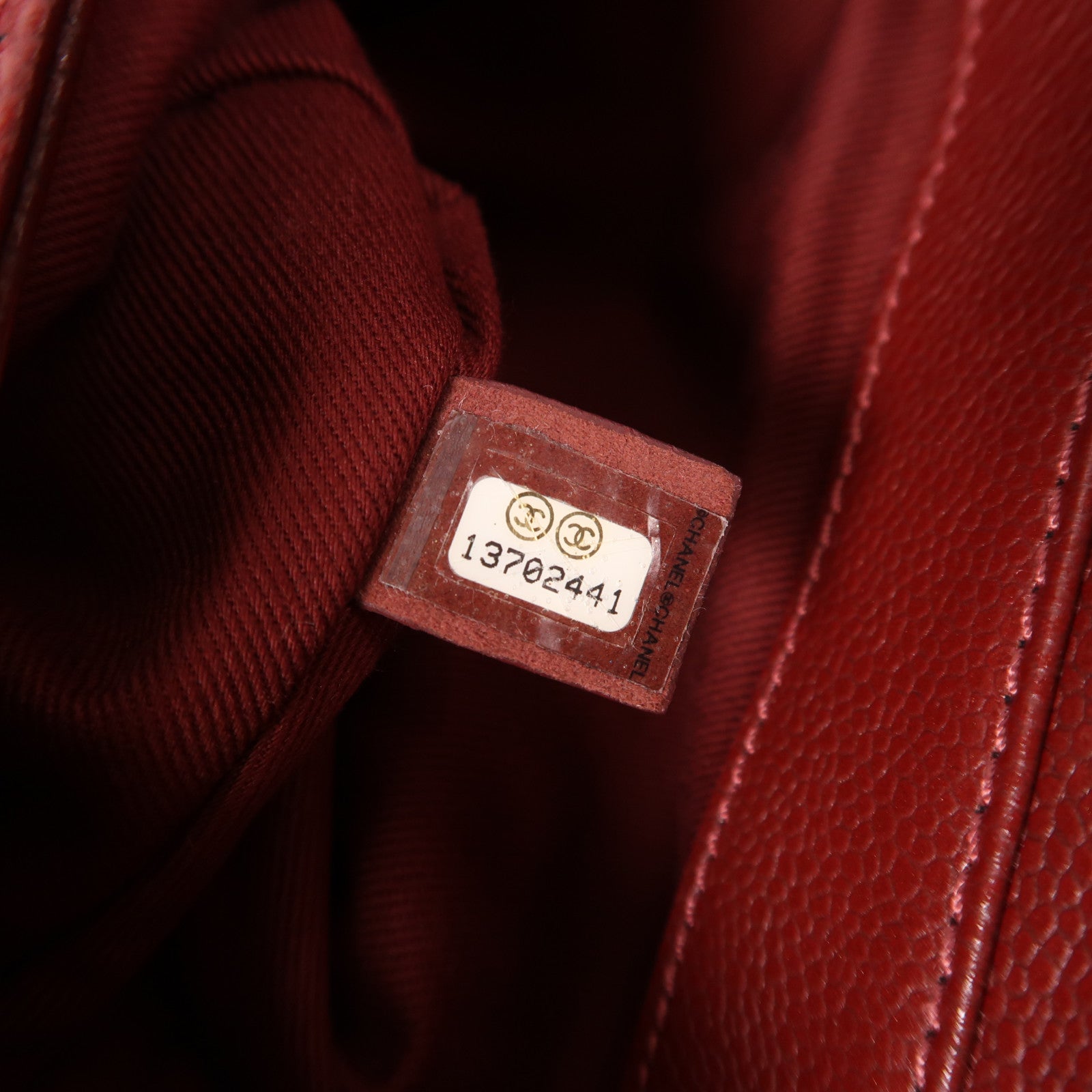 CHANEL CC SHW Chain Shoulder Bag Calfskin Leather Red