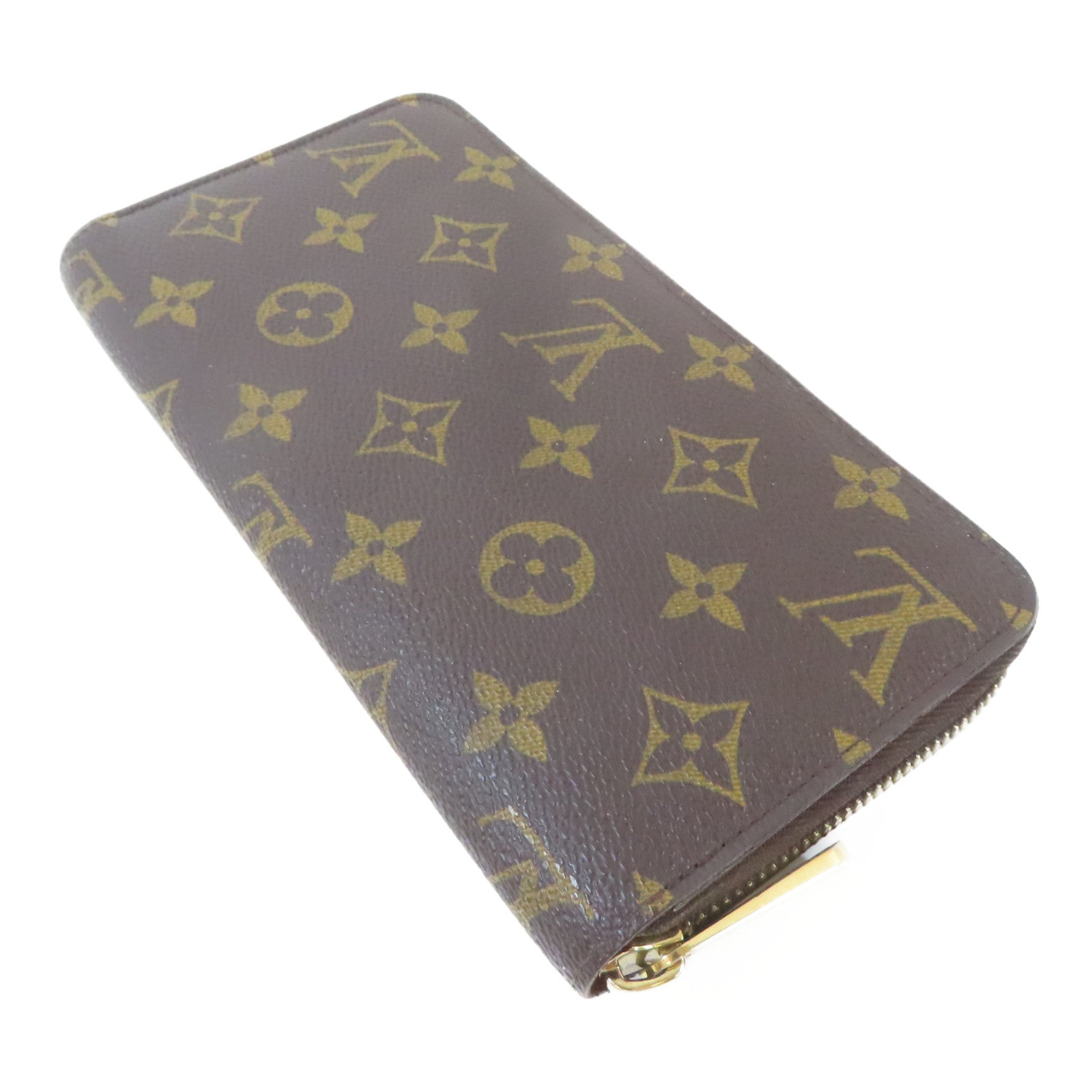 LOUIS VUITTON Monogram Zipper Long Wallet金扣長錢包啡色