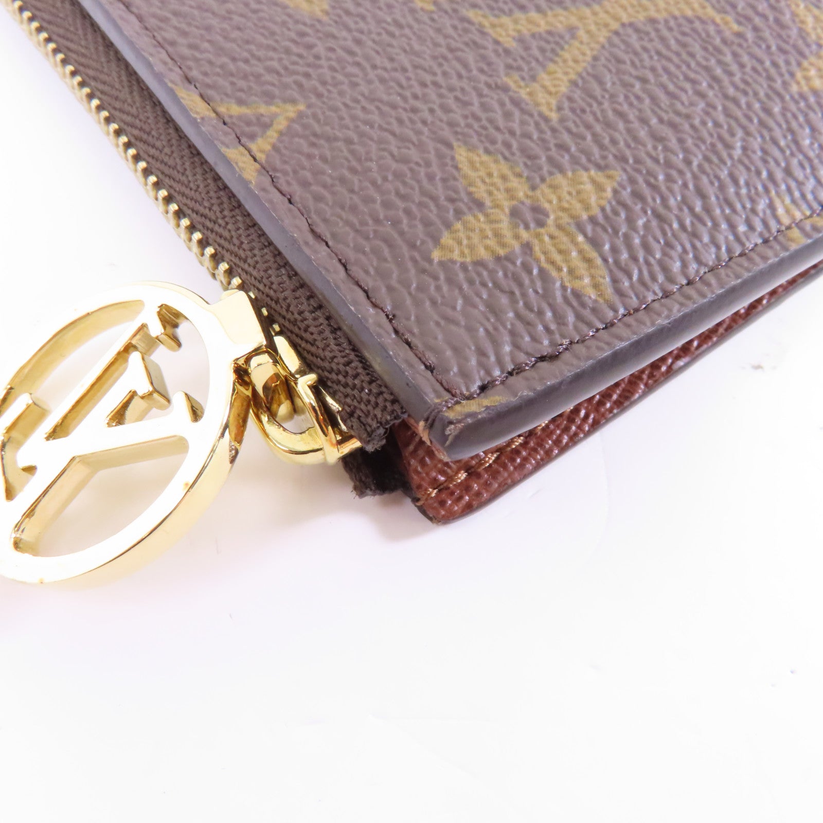 LOUIS VUITTON Monogram Romy Card Case金扣卡片套啡色