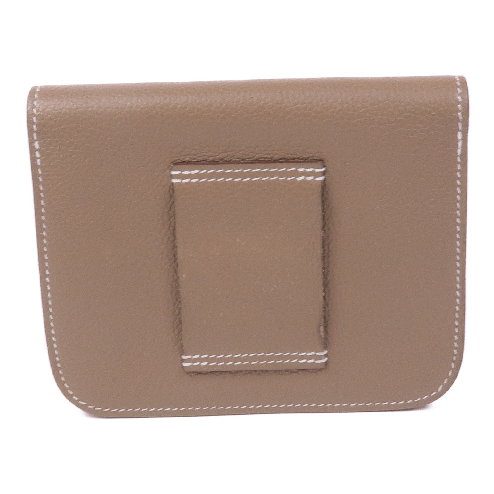 HERMES Evercolor皮革Constance Slim金扣錢包Etoupe