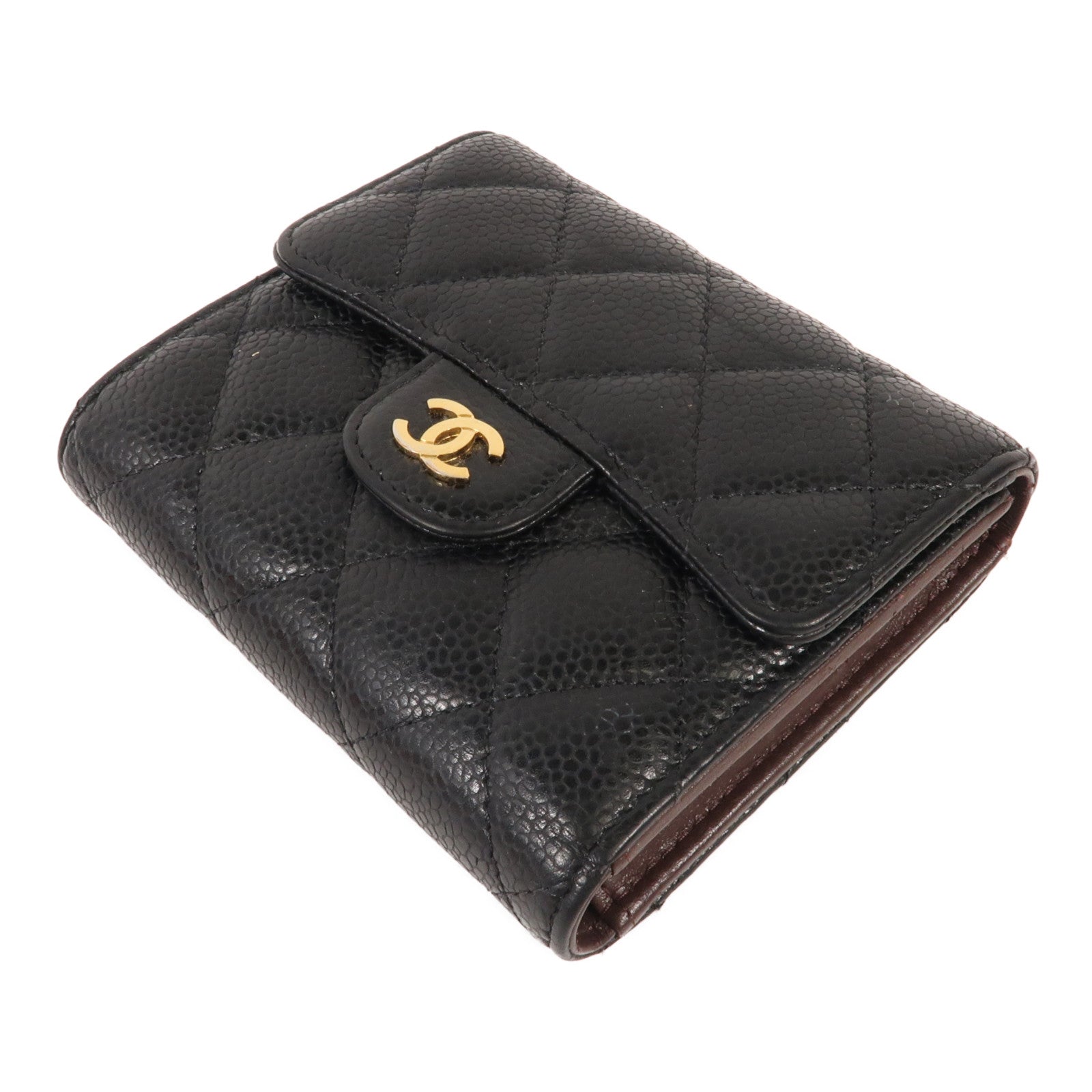 CHANEL 牛皮皮革Wallet金扣錢包