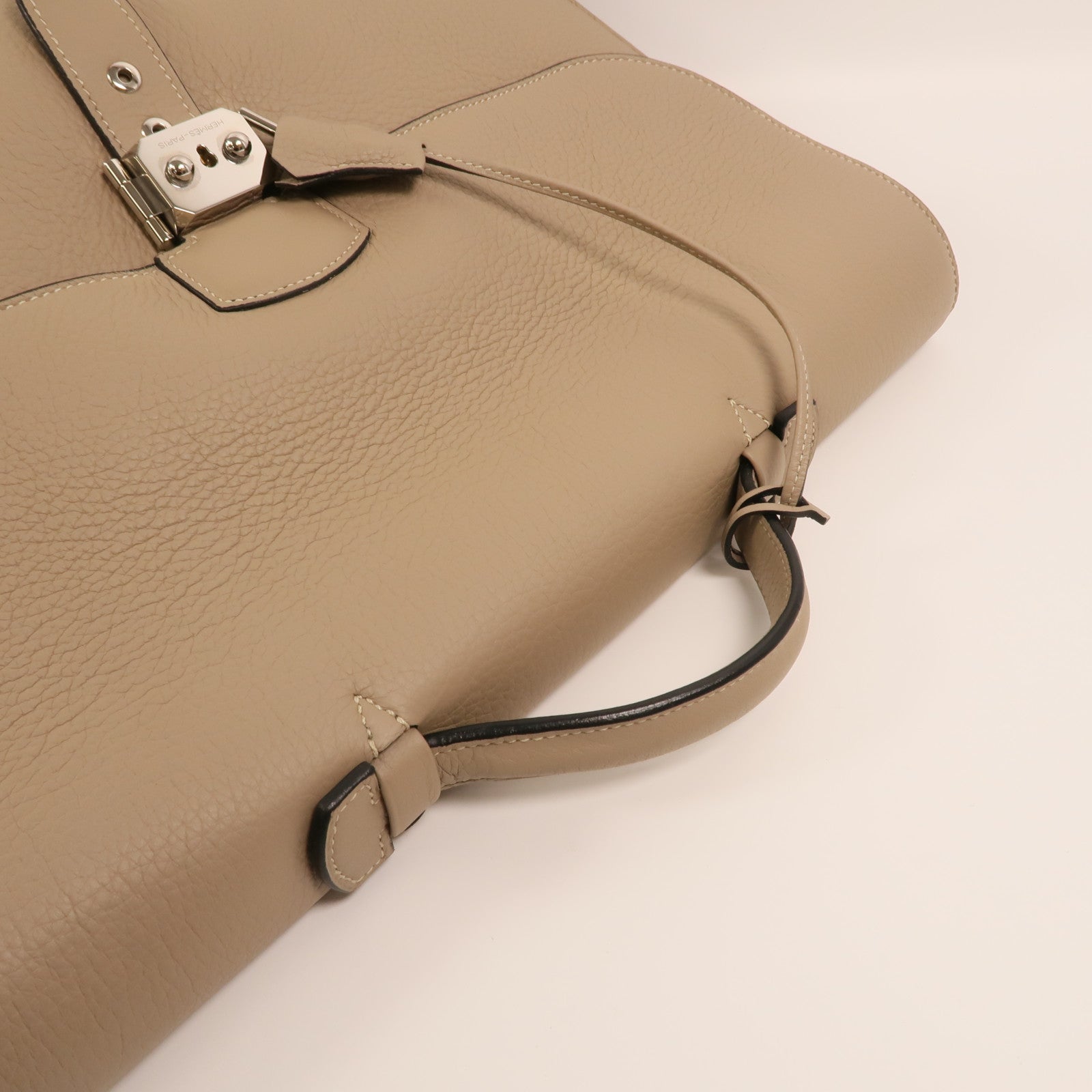 HERMES Togo皮革Sac a Depeches 銀扣手挽袋Gris Tourterelle