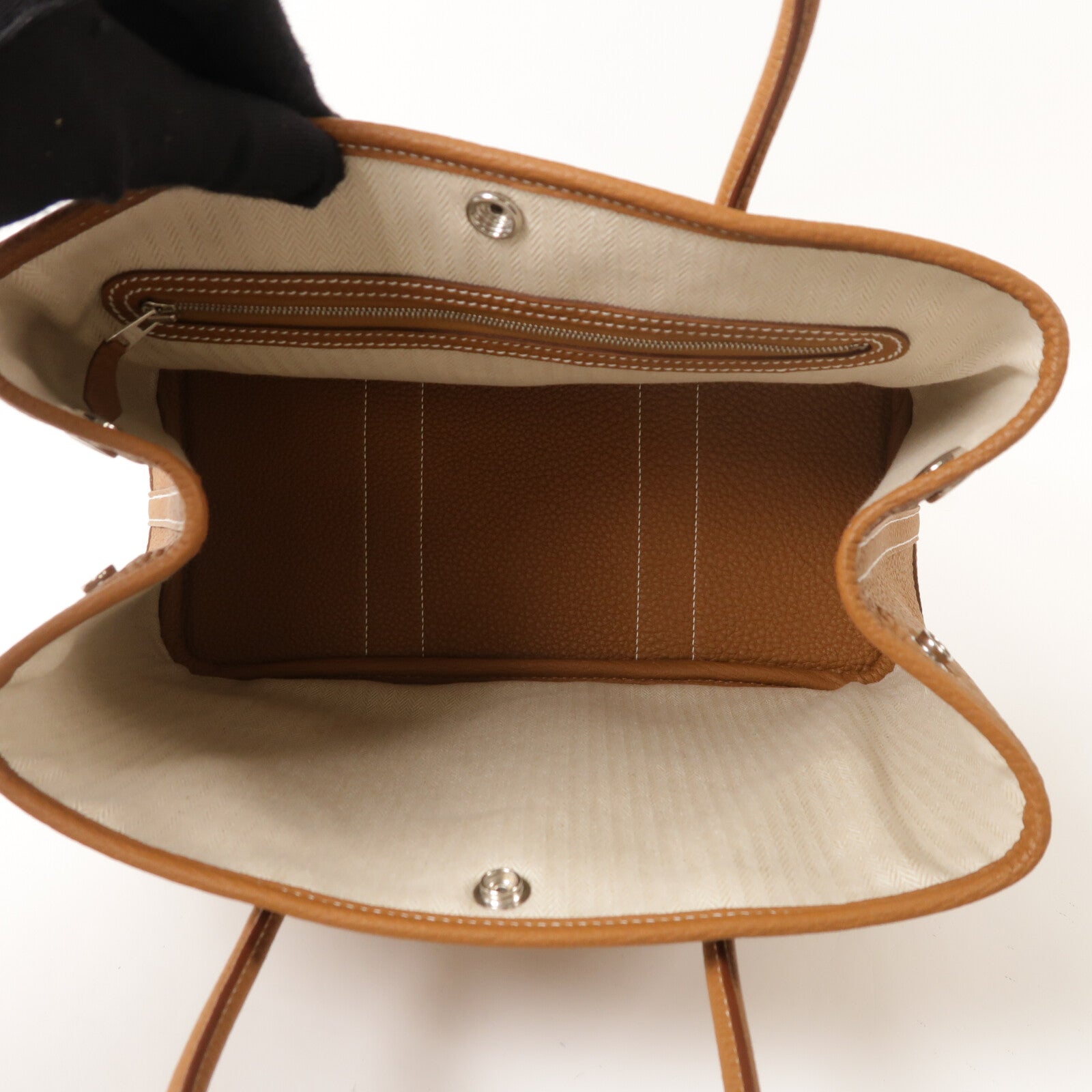 HERMES Negonda皮革Garden Party TPM銀扣手挽袋