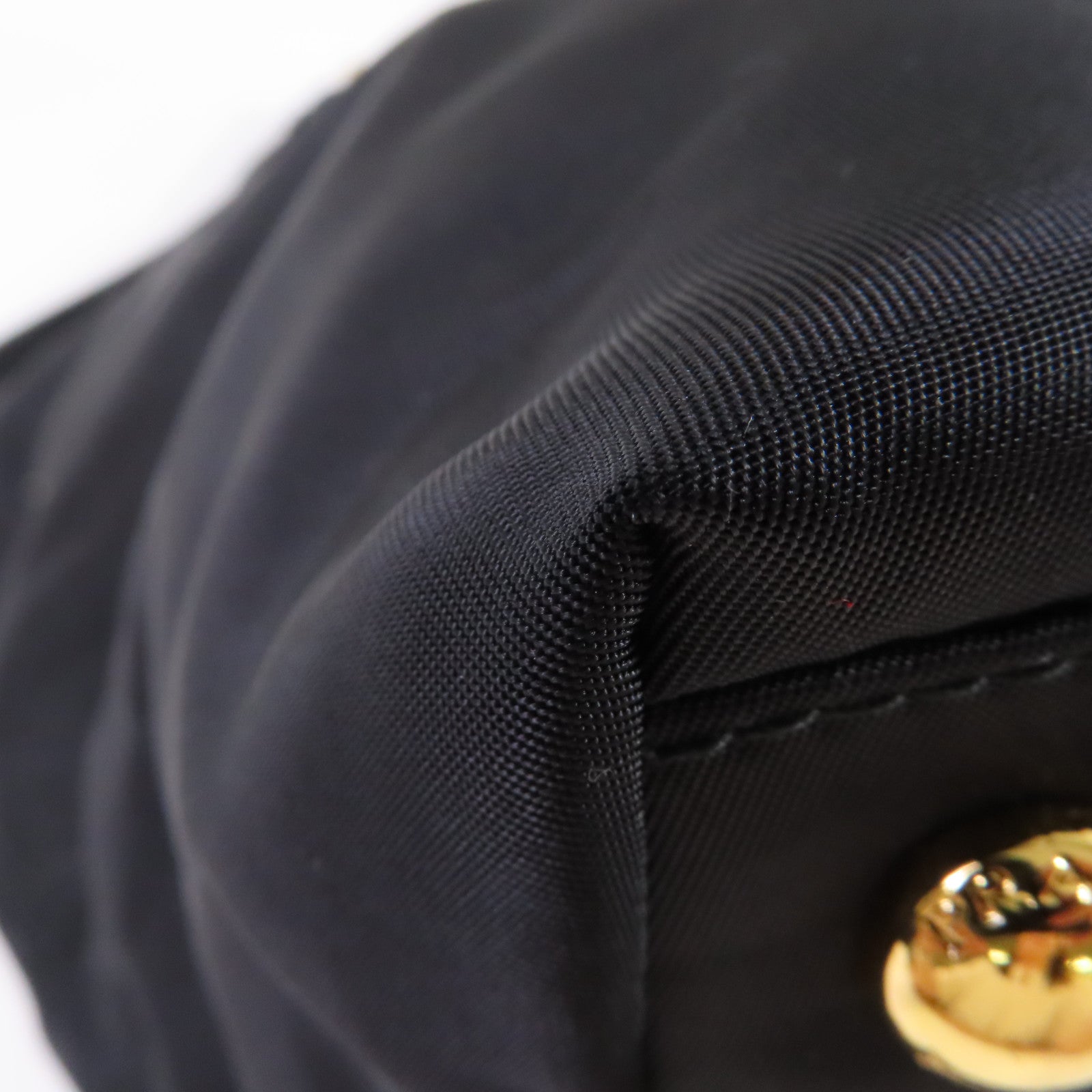 PRADA 尼龍/Saffiano皮革2Way Shoulder Bag金扣手挽肩背兩用袋黑色