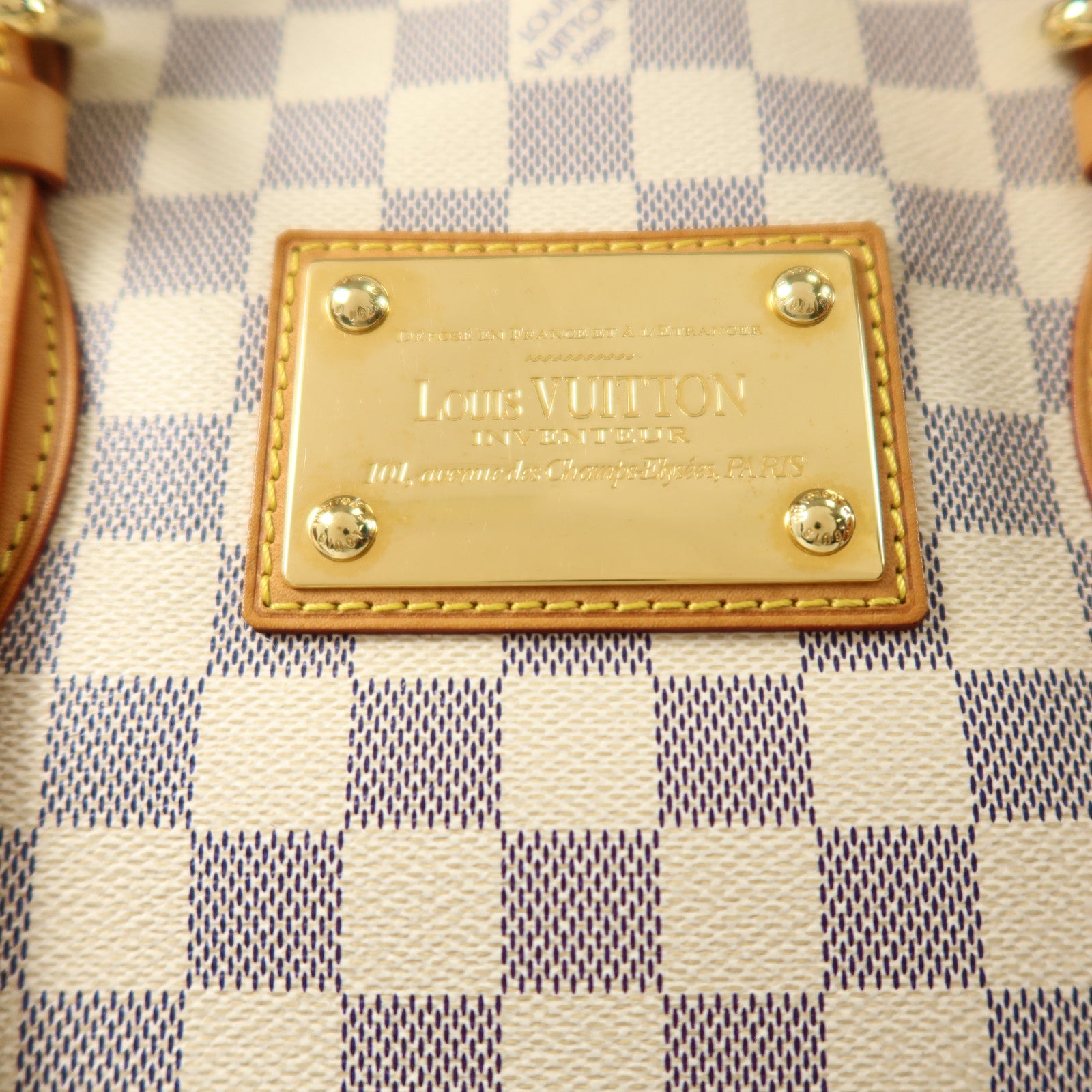 LOUIS VUITTON Damier Azur Hampstead MM金扣肩背袋