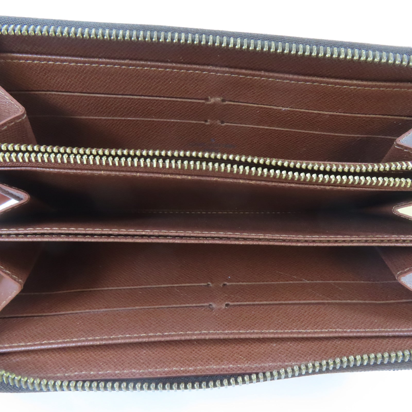 LOUIS VUITTON Monogram Zipper Long Wallet金扣長錢包啡色