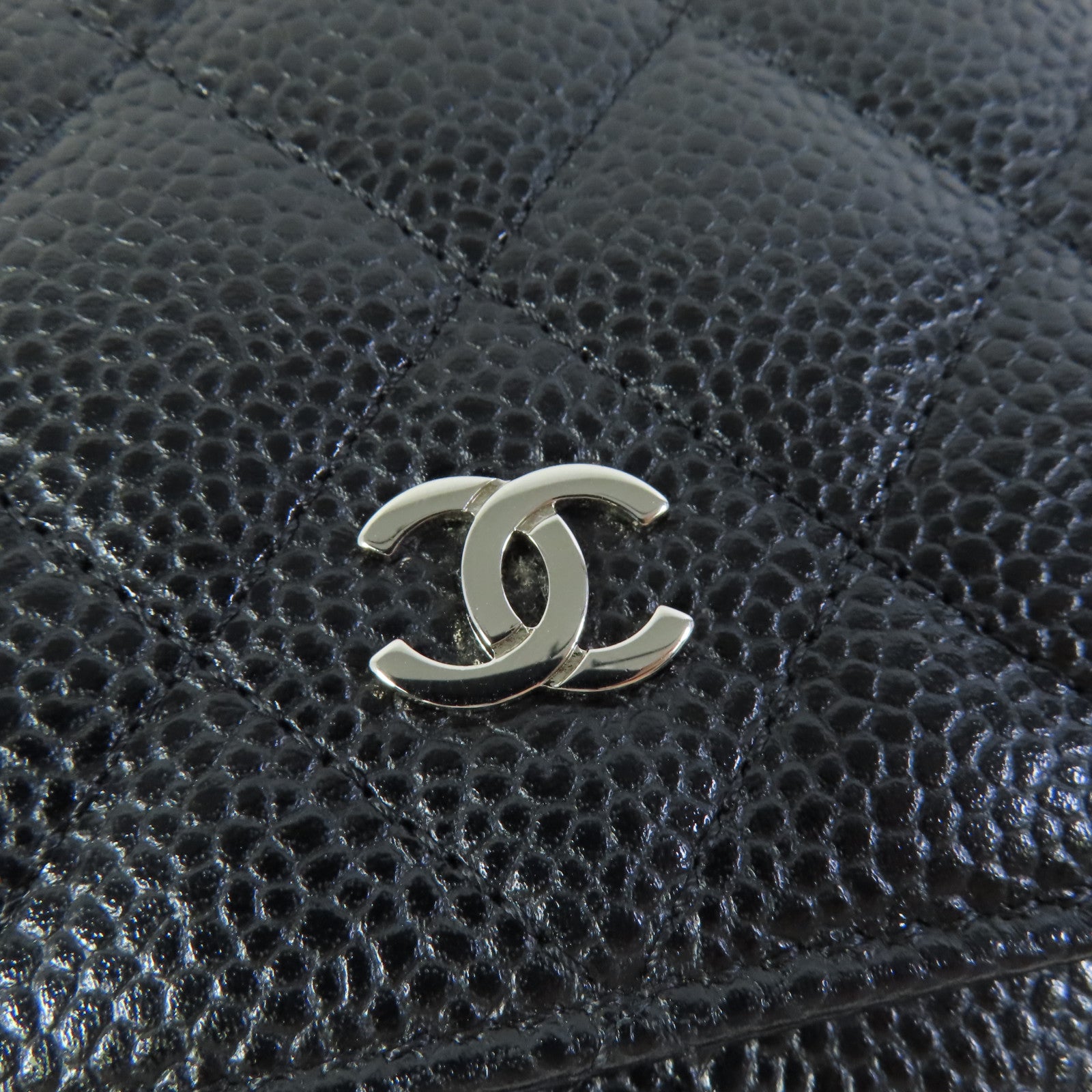 CHANEL CC WOC Wallet On Chain Shoulder Bag Calfskin Leather Black