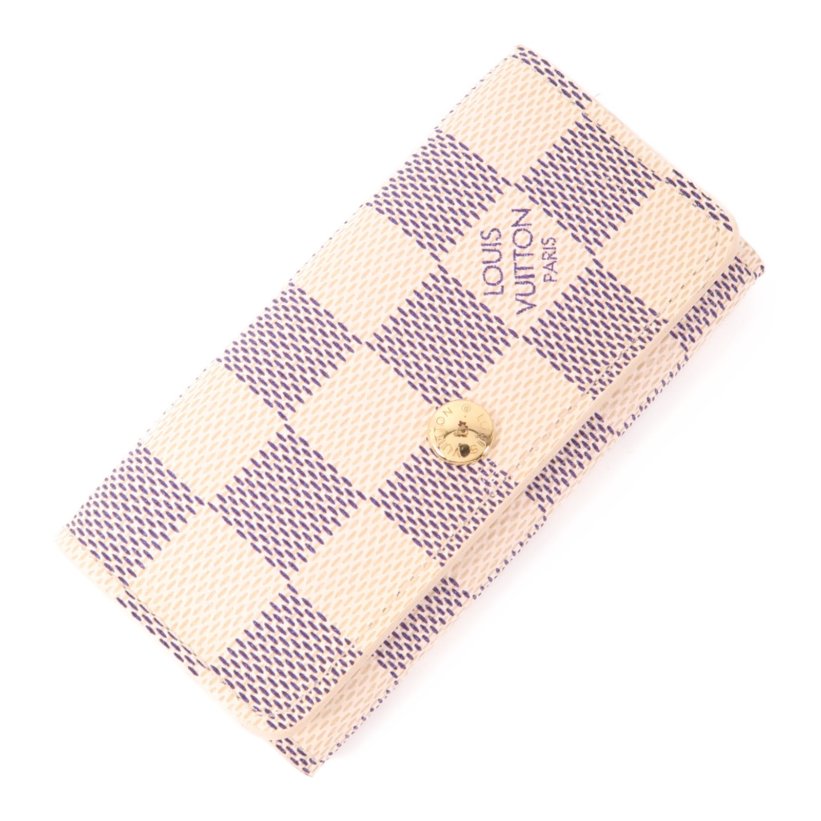 LOUIS VUITTON Damier Azur Key Holder金扣鑰匙套