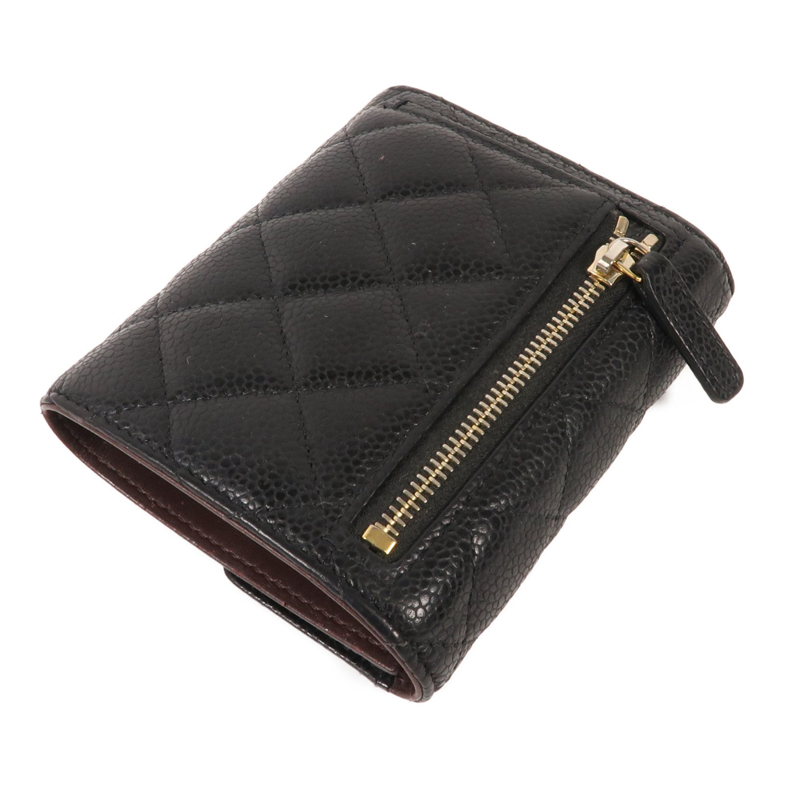 CHANEL 牛皮皮革Wallet金扣錢包