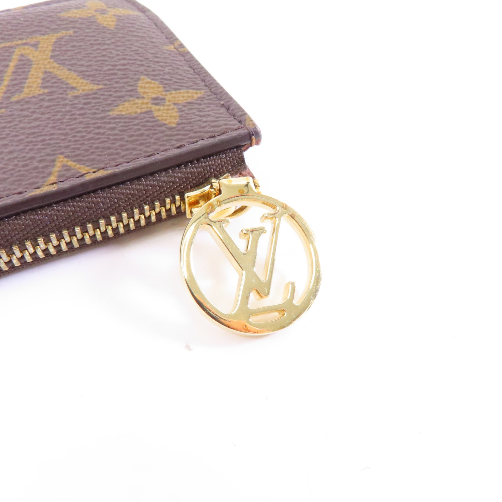 LOUIS VUITTON Monogram Romy Card Case金扣卡片套啡色