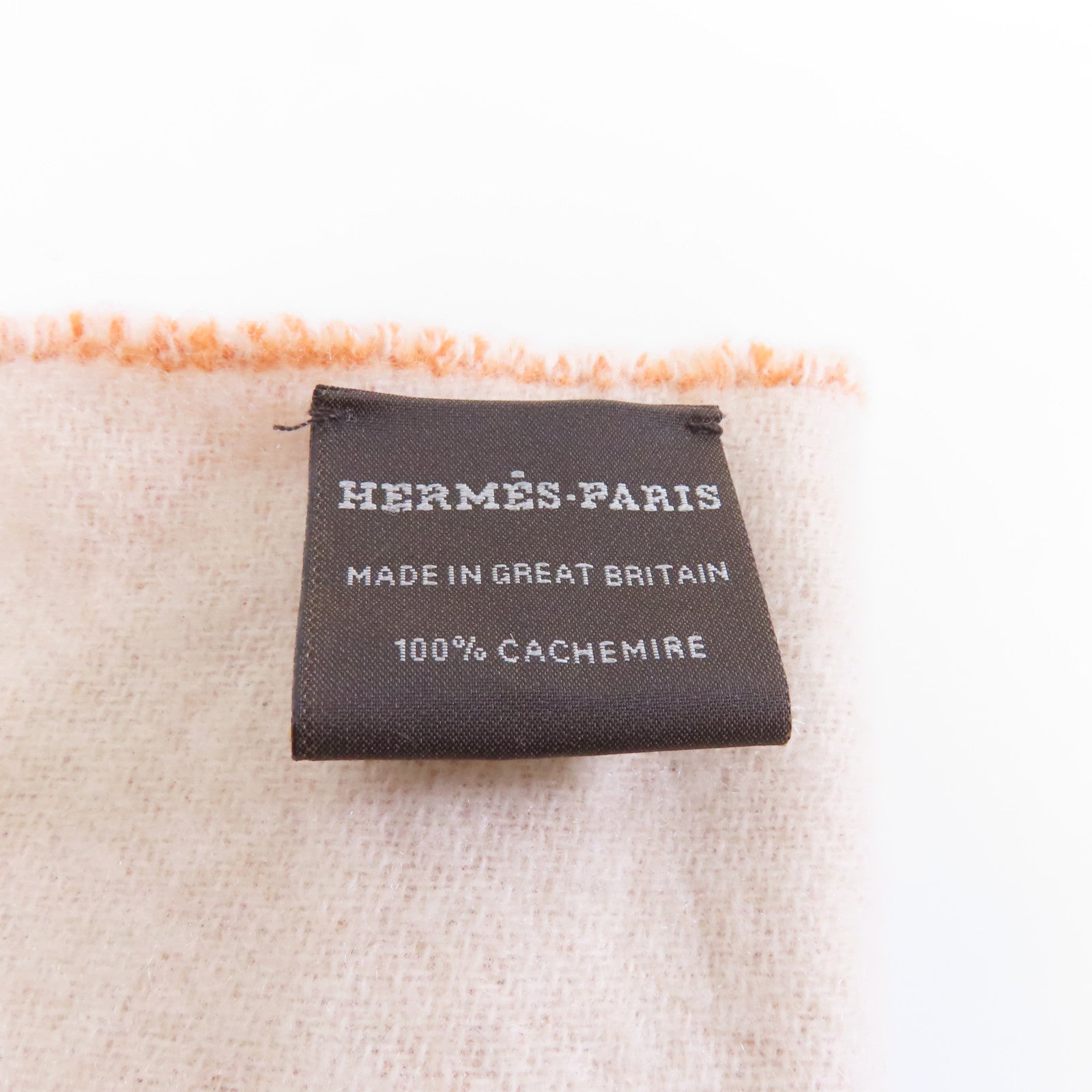 HERMES Cashmere Scarf圍巾米色/橙色