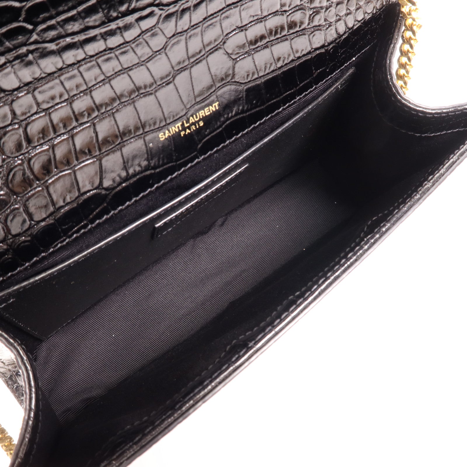 SAINT LAURENT 牛皮皮革Kate金扣鏈帶肩背袋