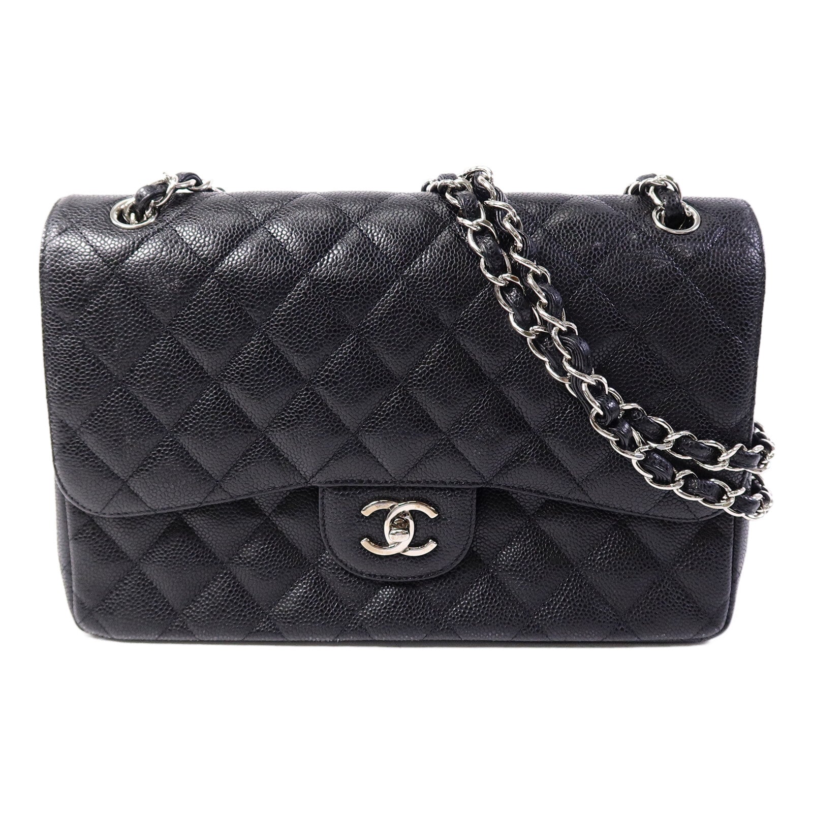 CHANEL 牛皮皮革Large Classic鏈帶肩背袋