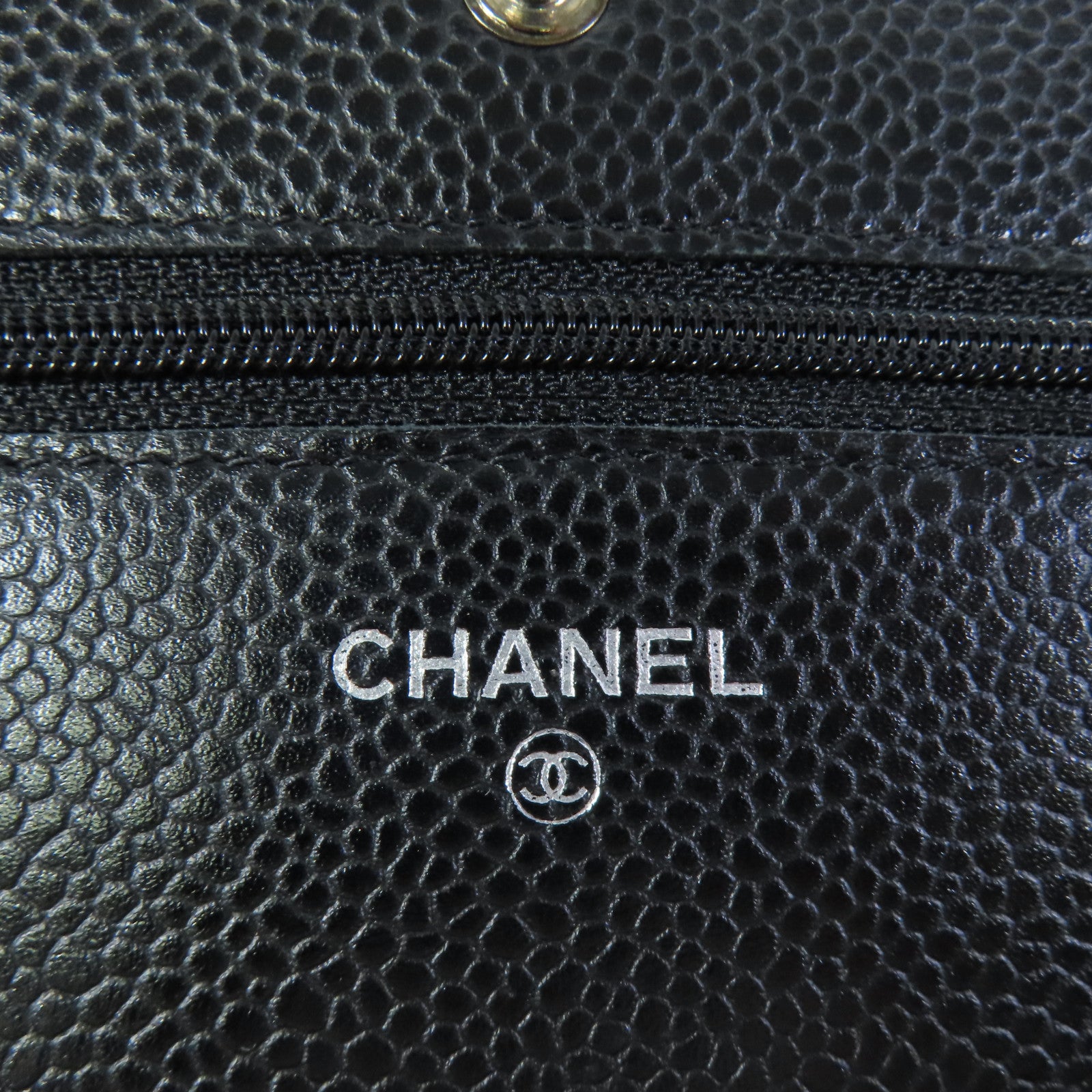 CHANEL CC WOC Wallet On Chain Shoulder Bag Calfskin Leather Black