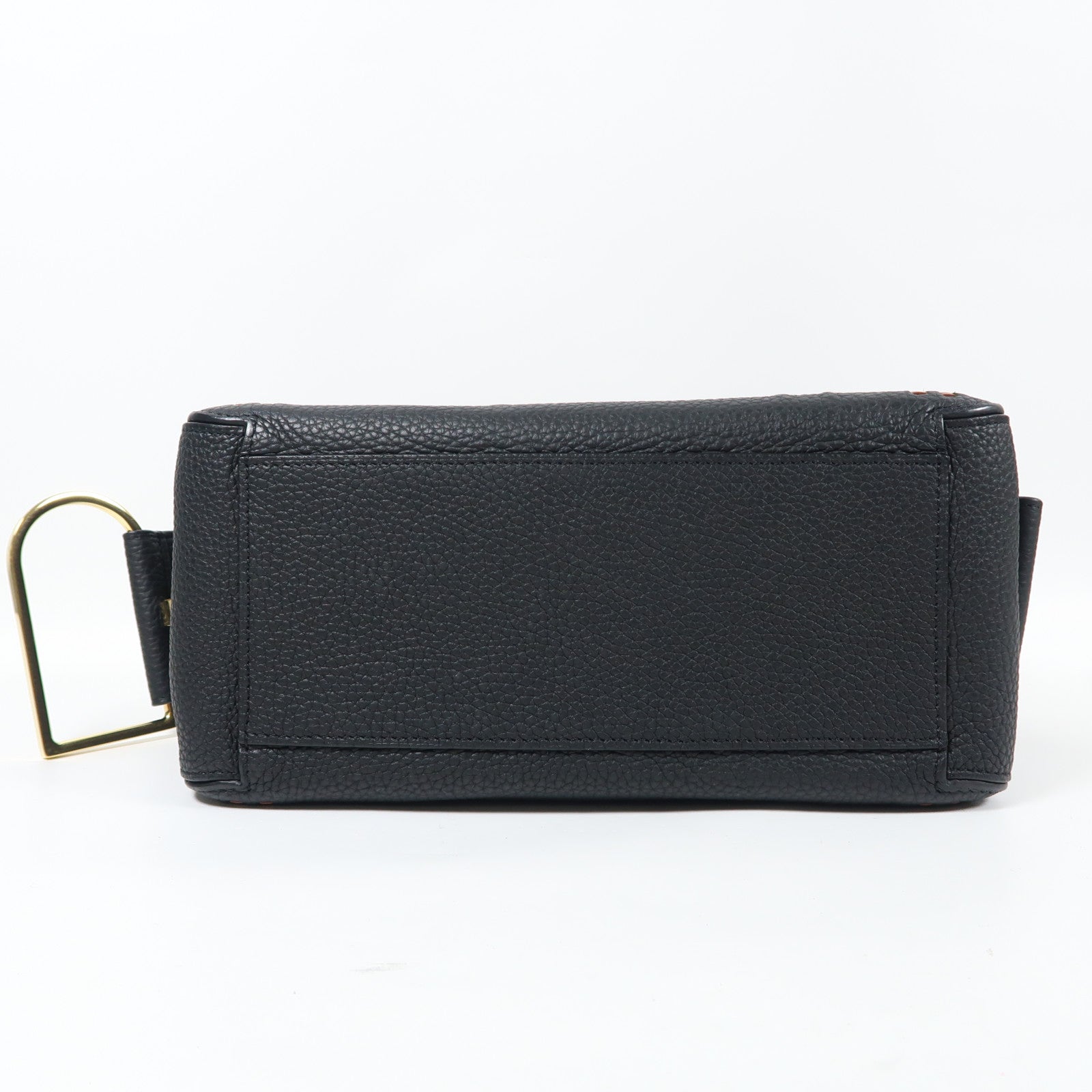 Delvaux 牛皮皮革Cool Box MM金扣手挽肩背兩用袋黑色