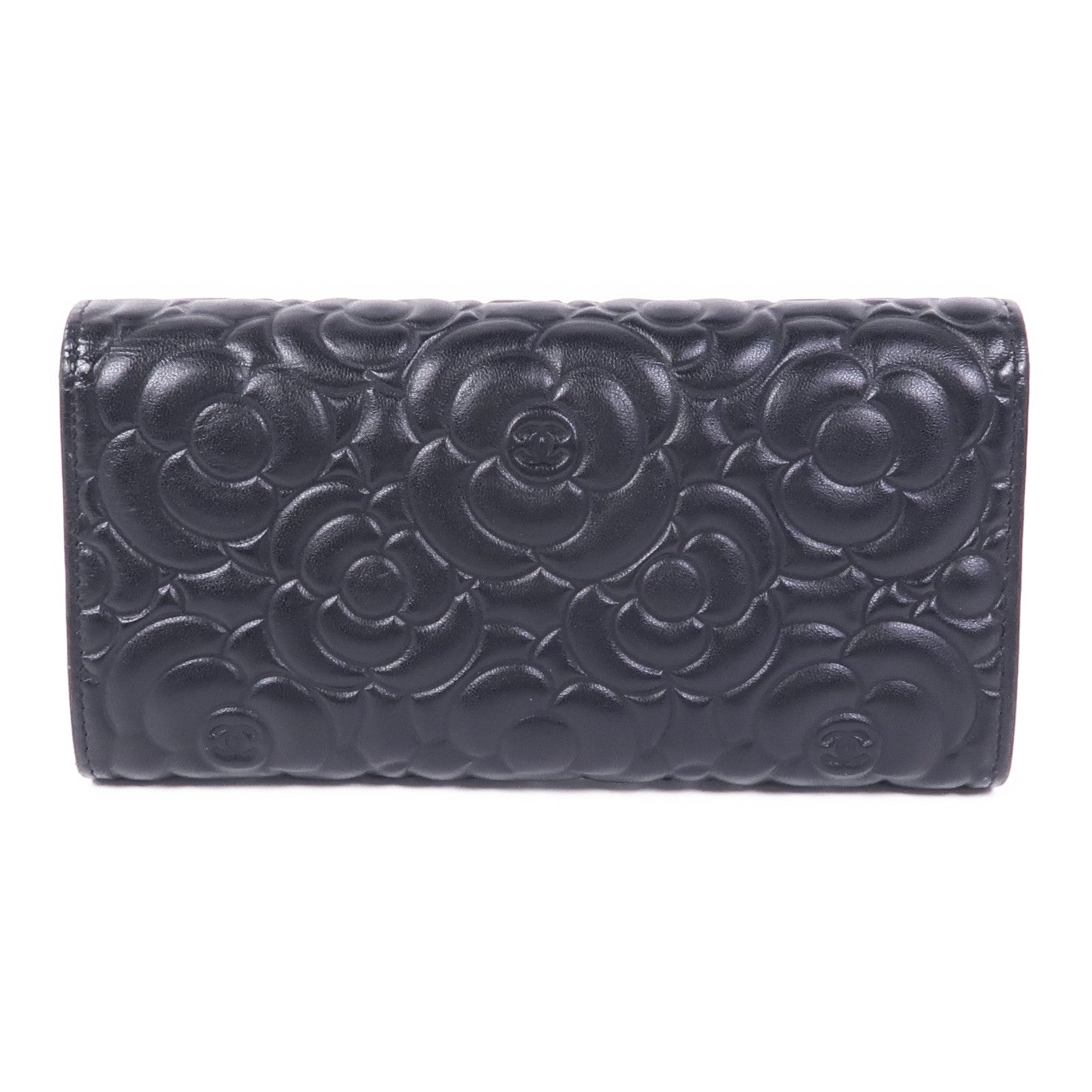 CHANEL 牛皮皮革Long Wallet金扣長錢包