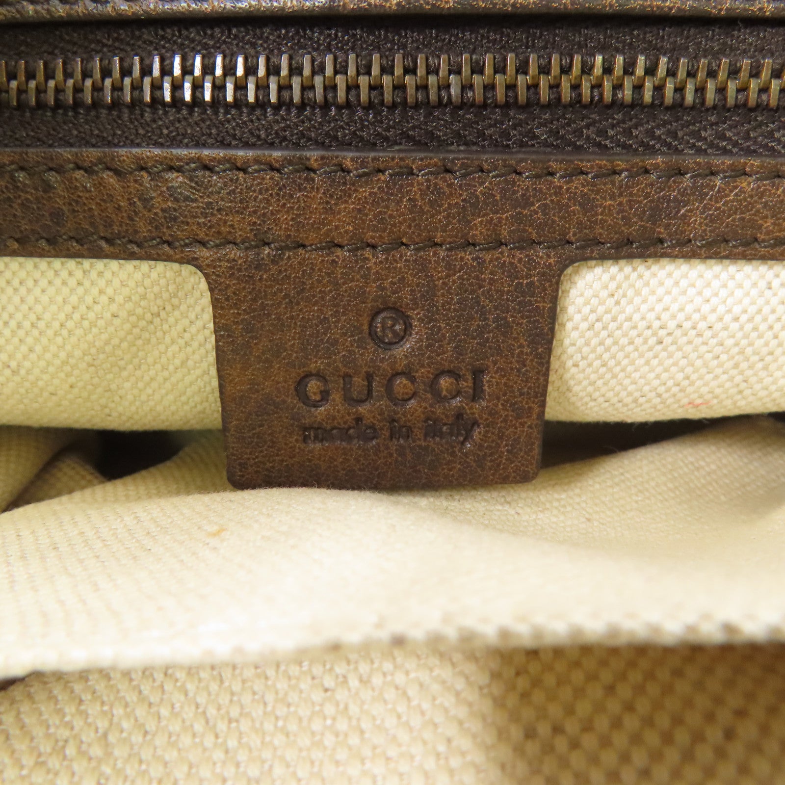 GUCCI 【激減優惠】牛皮皮革/帆布Tote Bag金扣手挽袋
