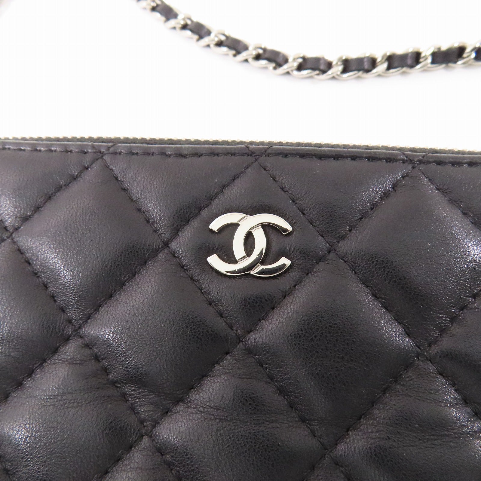 CHANEL 【激減優惠】羊皮皮革Chain Shoulder銀扣鏈帶肩背袋