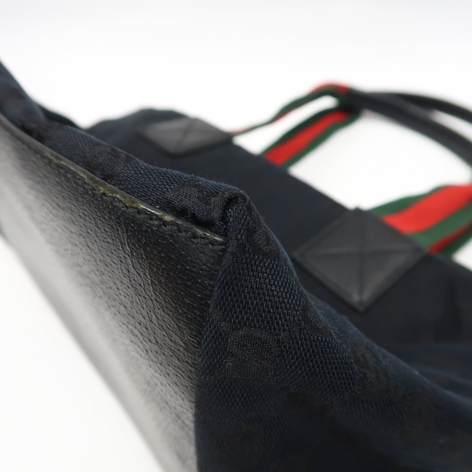 GUCCI 帆布Shoulder Bag銀扣肩背袋黑色