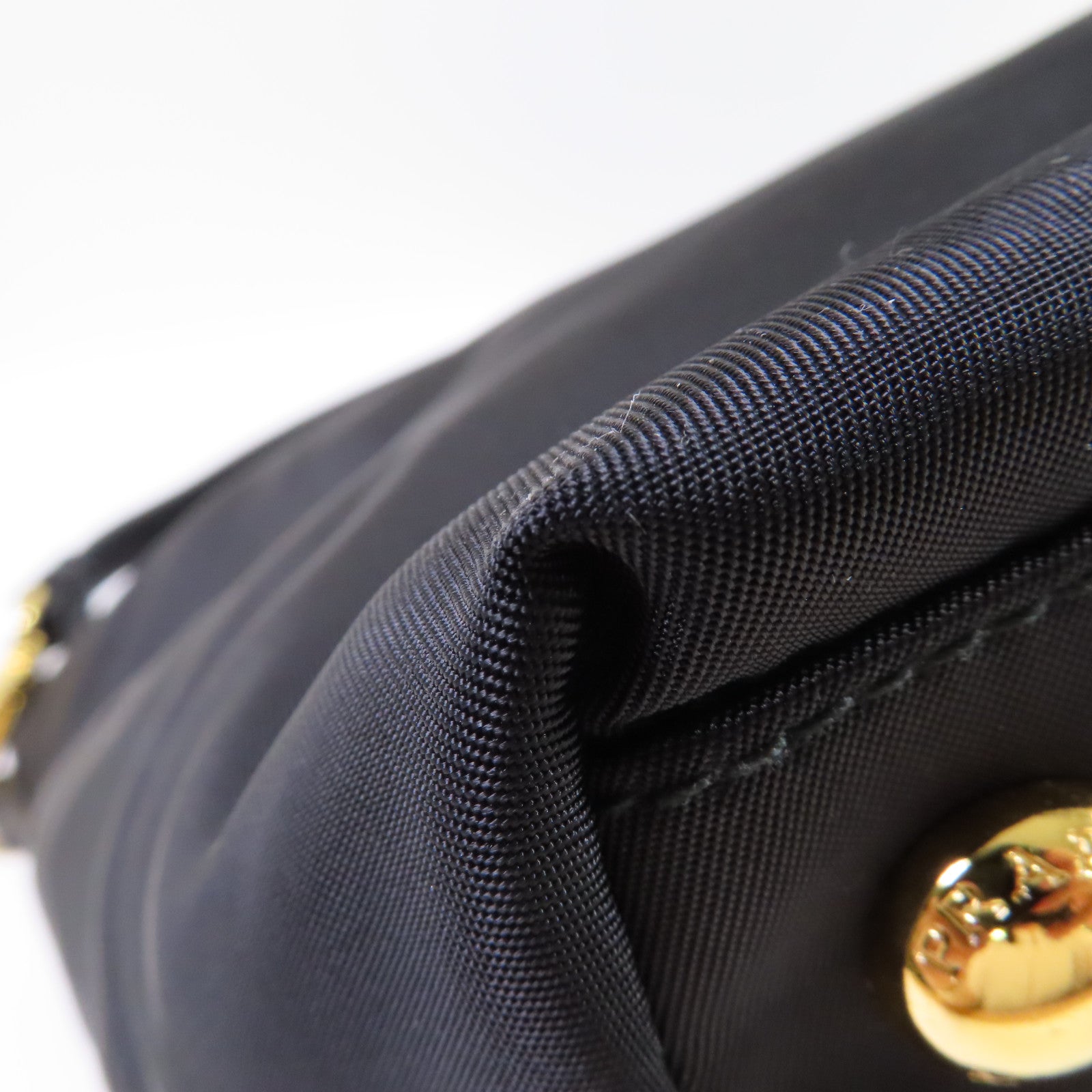 PRADA 尼龍/Saffiano皮革2Way Shoulder Bag金扣手挽肩背兩用袋黑色