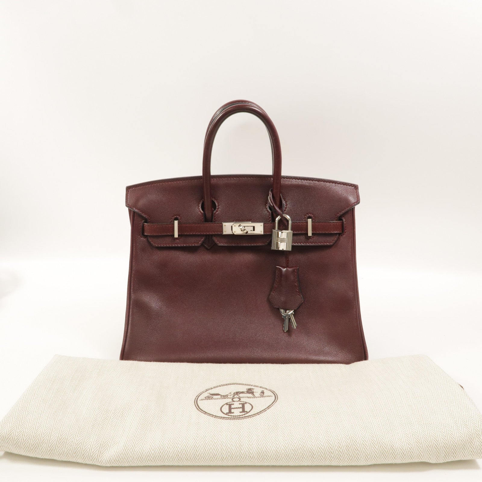 HERMES Swift皮革Birkin 25手挽袋Prune
