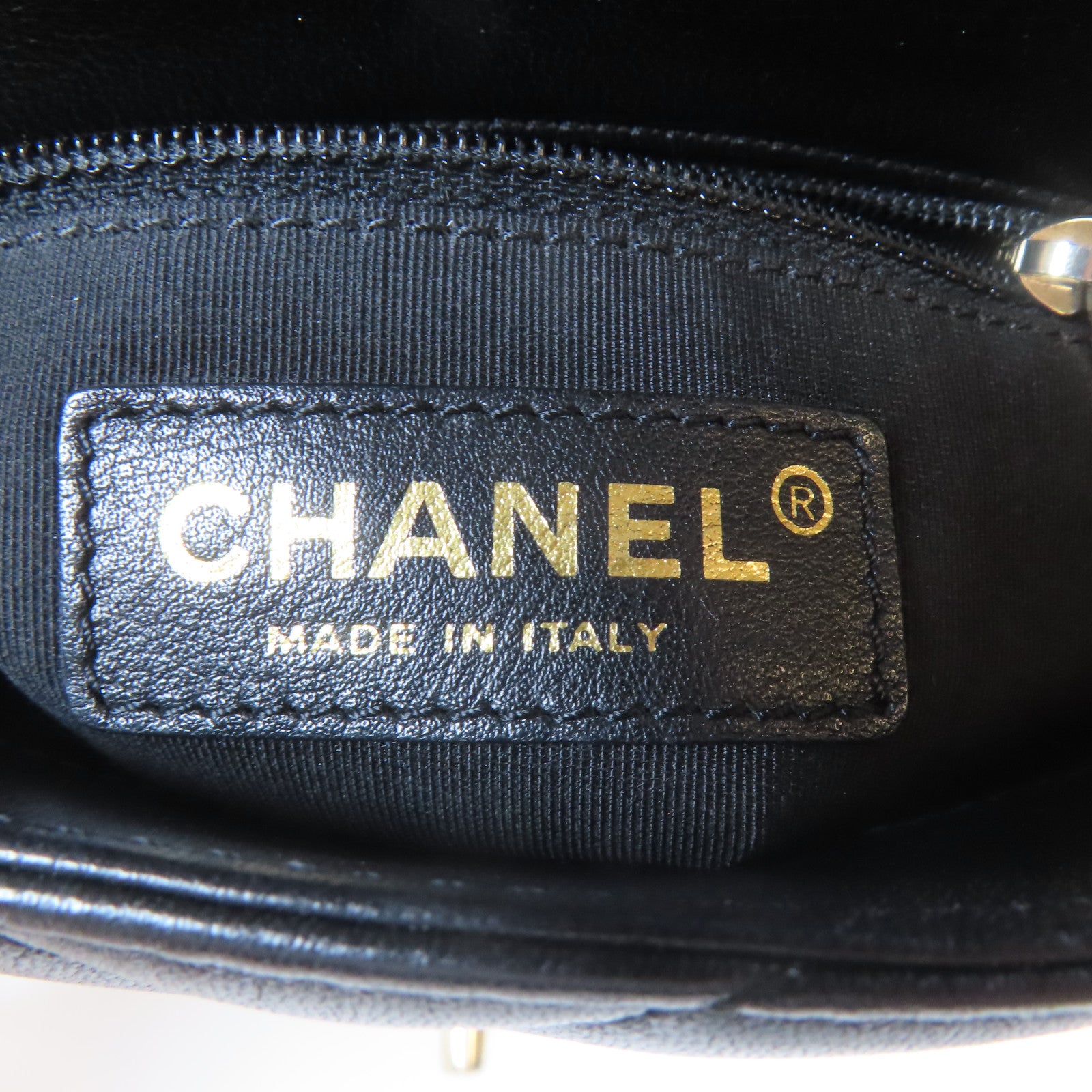 CHANEL 【激減優惠】斜紋牛皮皮革Chain Shoulder Bag金扣鏈帶肩背袋黑色