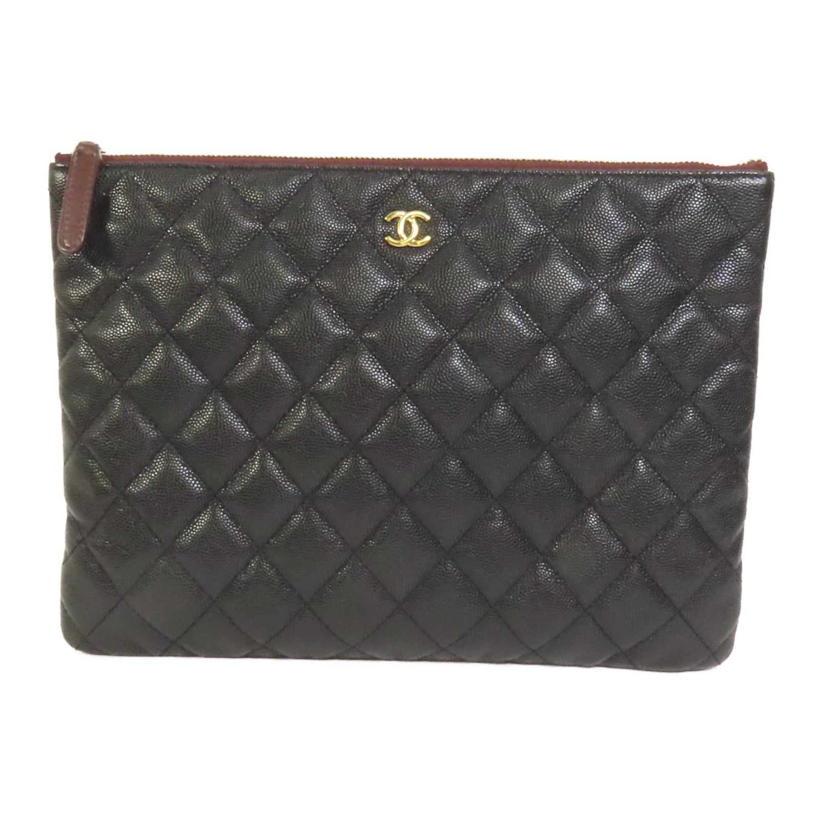 CHANEL 牛皮皮革Classic Zipped Pouch金扣手拿包