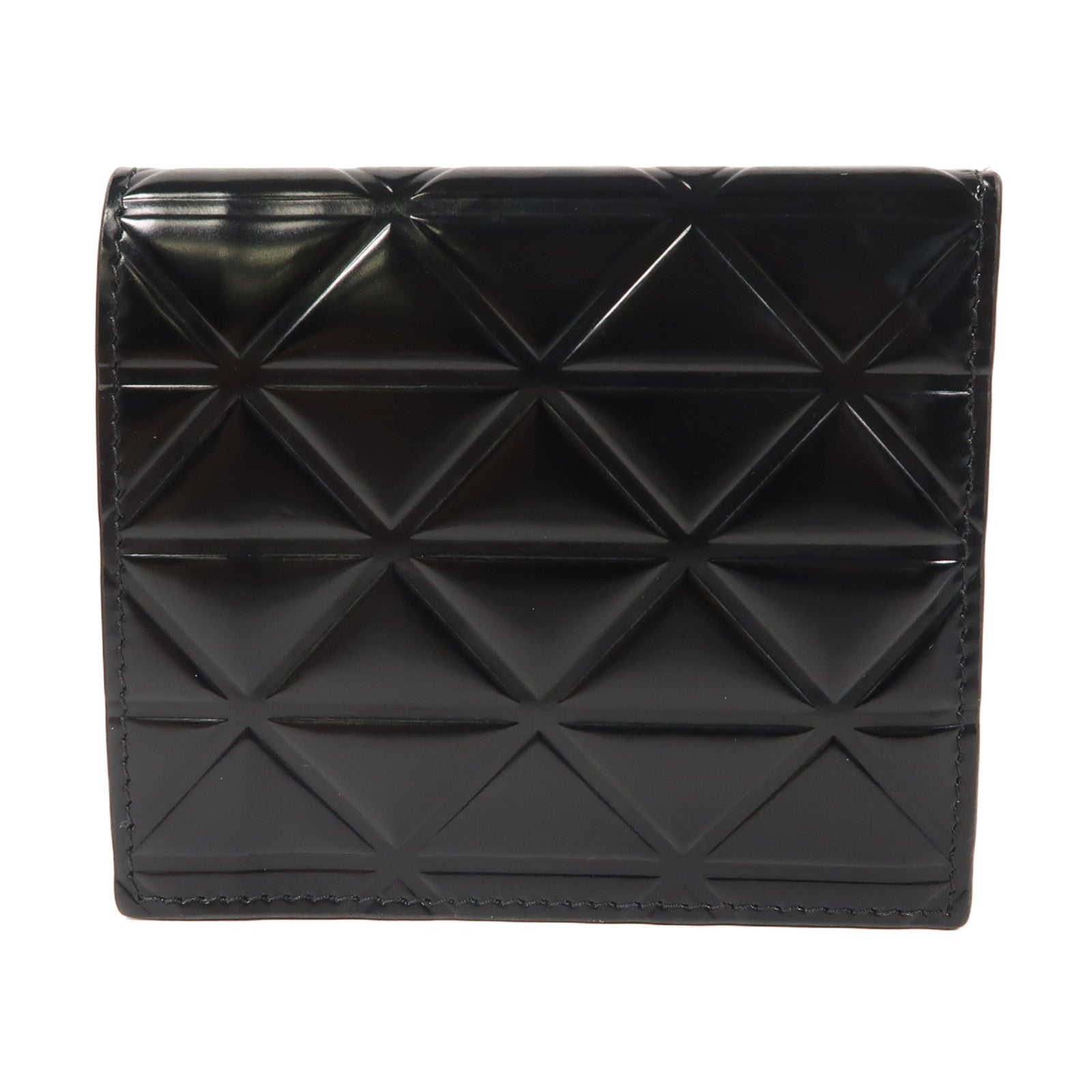 PRADA 【激減優惠】皮革Brushed Wallet折疊錢包黑色