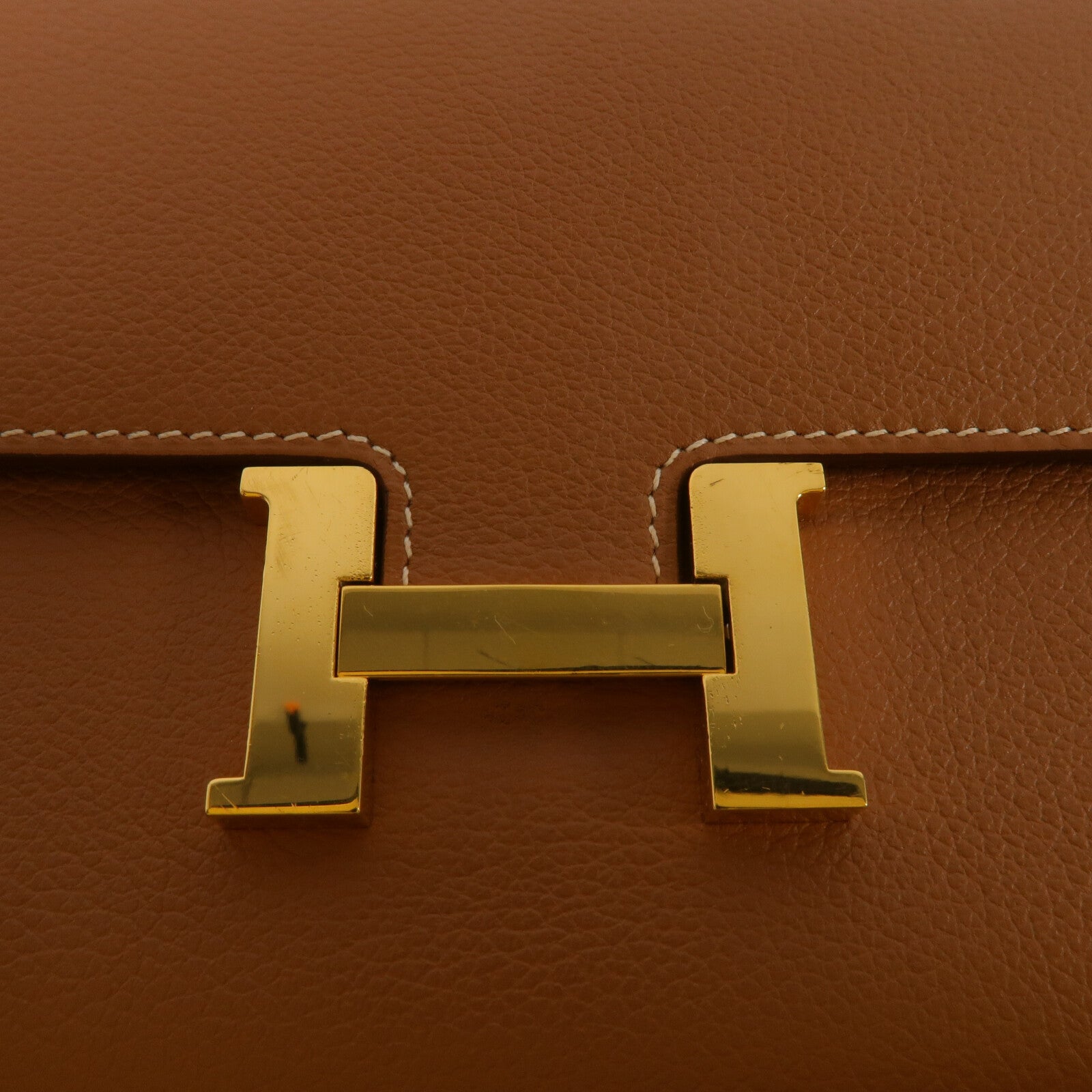 HERMES Evercolor皮革Constance To Go肩背袋Gold