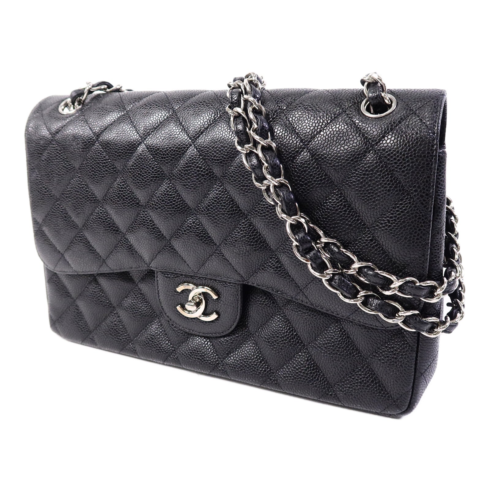 CHANEL 牛皮皮革Large Classic鏈帶肩背袋
