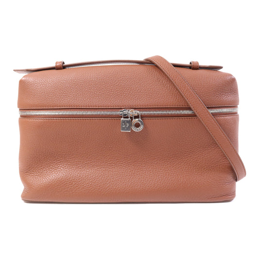 Loro Piana 牛皮皮革Extra Pocket L27銀扣手挽肩背兩用袋