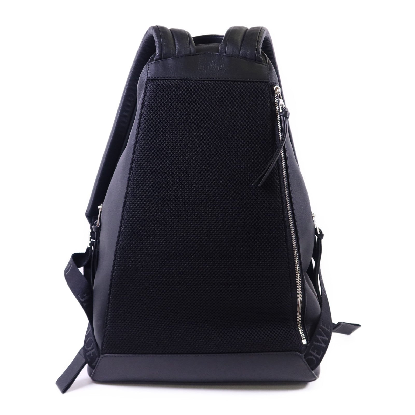 LOEWE 牛皮皮革Convertible Backpack銀扣背包