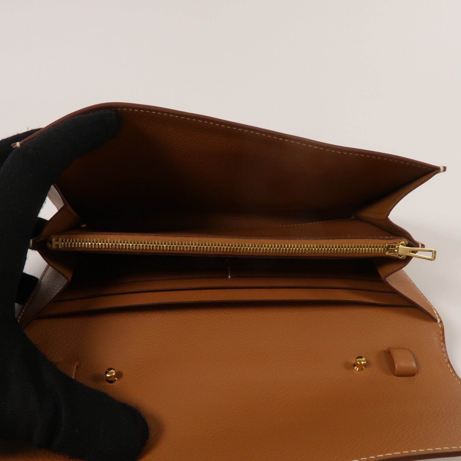 HERMES Evercolor皮革Constance To Go肩背袋Gold