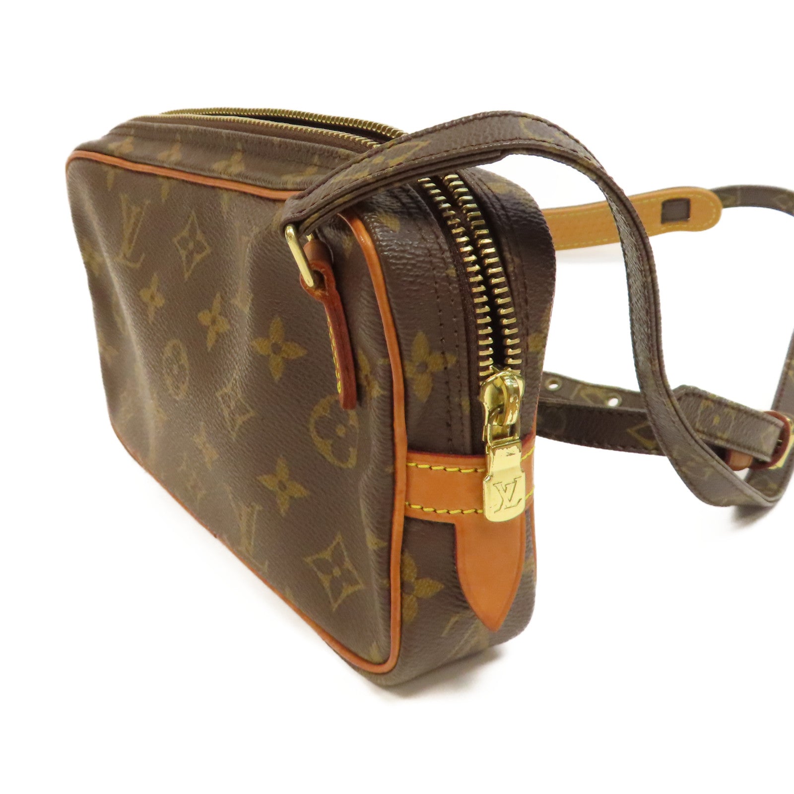 LOUIS VUITTON Monogram Marly Bandouliere金扣肩背袋啡色
