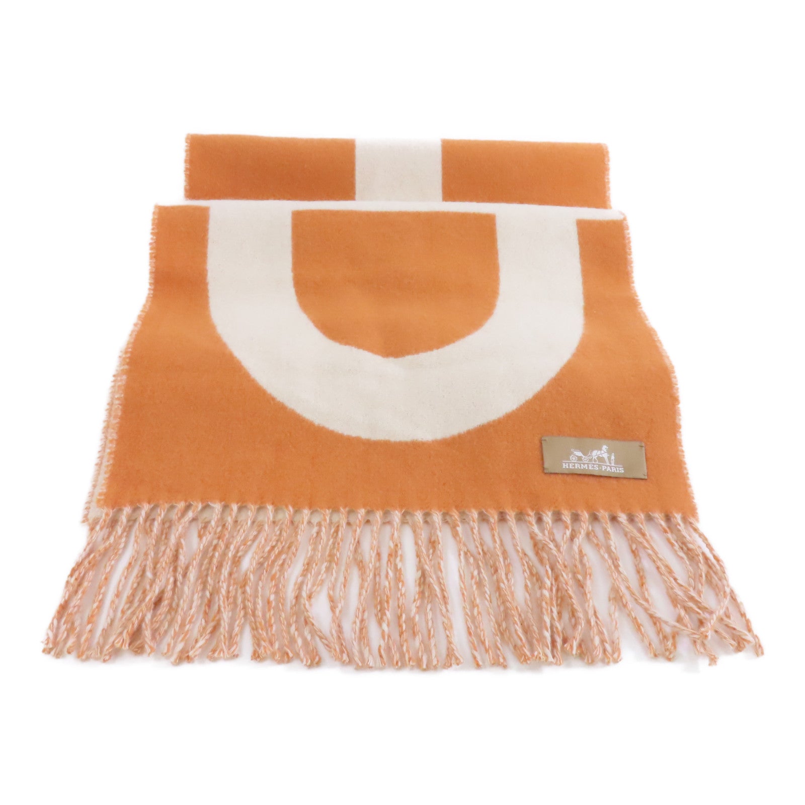 HERMES Cashmere Scarf圍巾米色/橙色