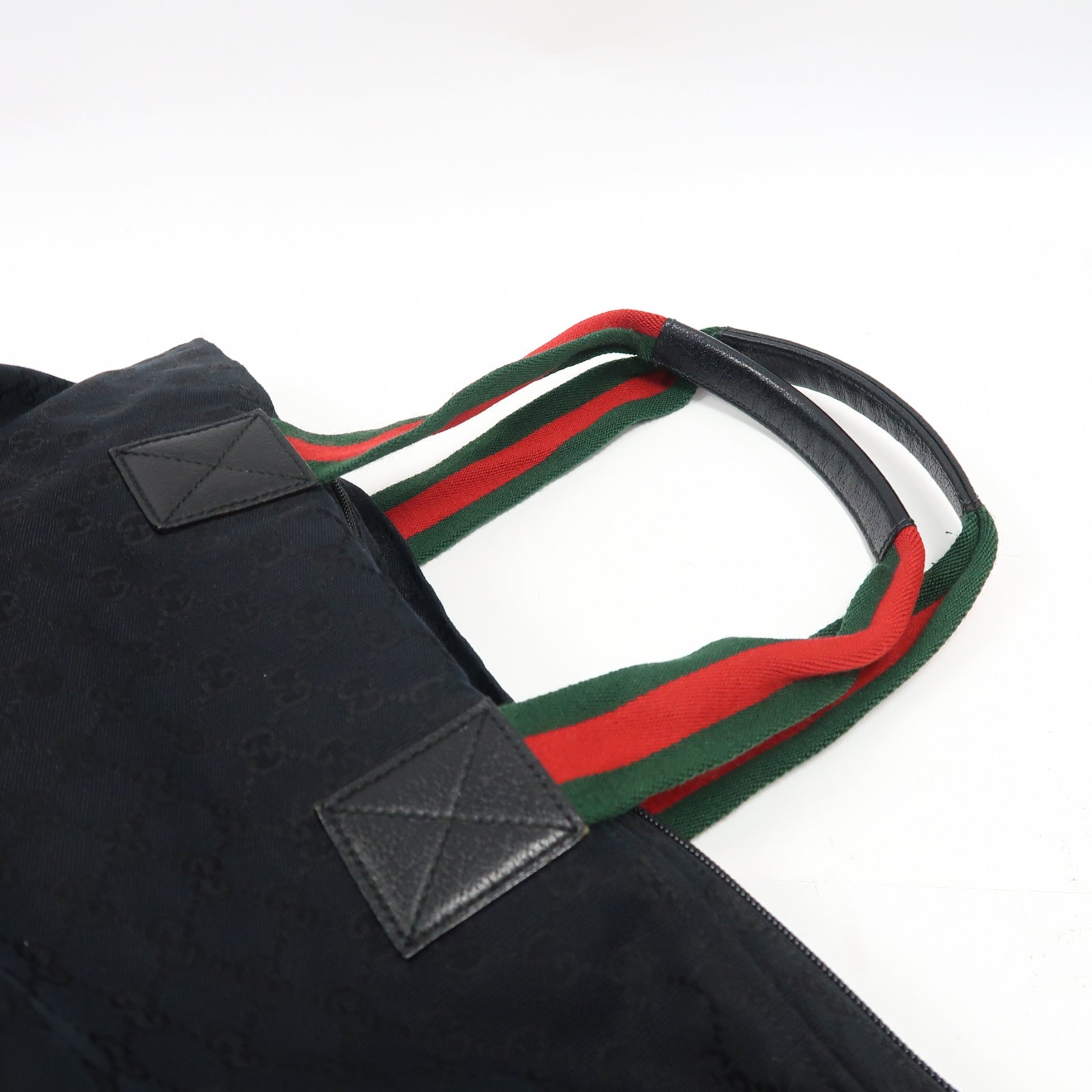 GUCCI 帆布Shoulder Bag銀扣肩背袋黑色